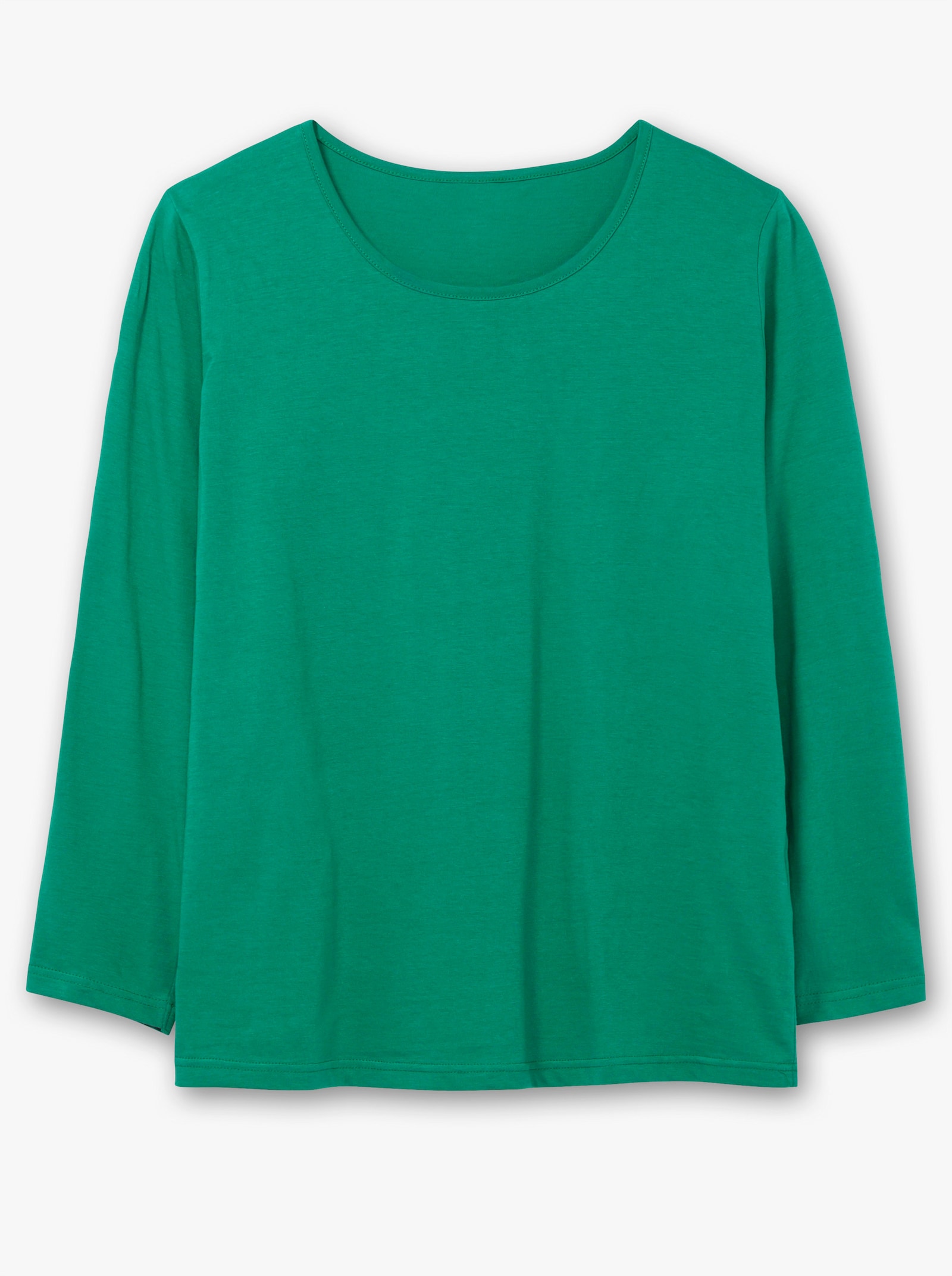 Langarmshirt in reiner Baumwolle - grün