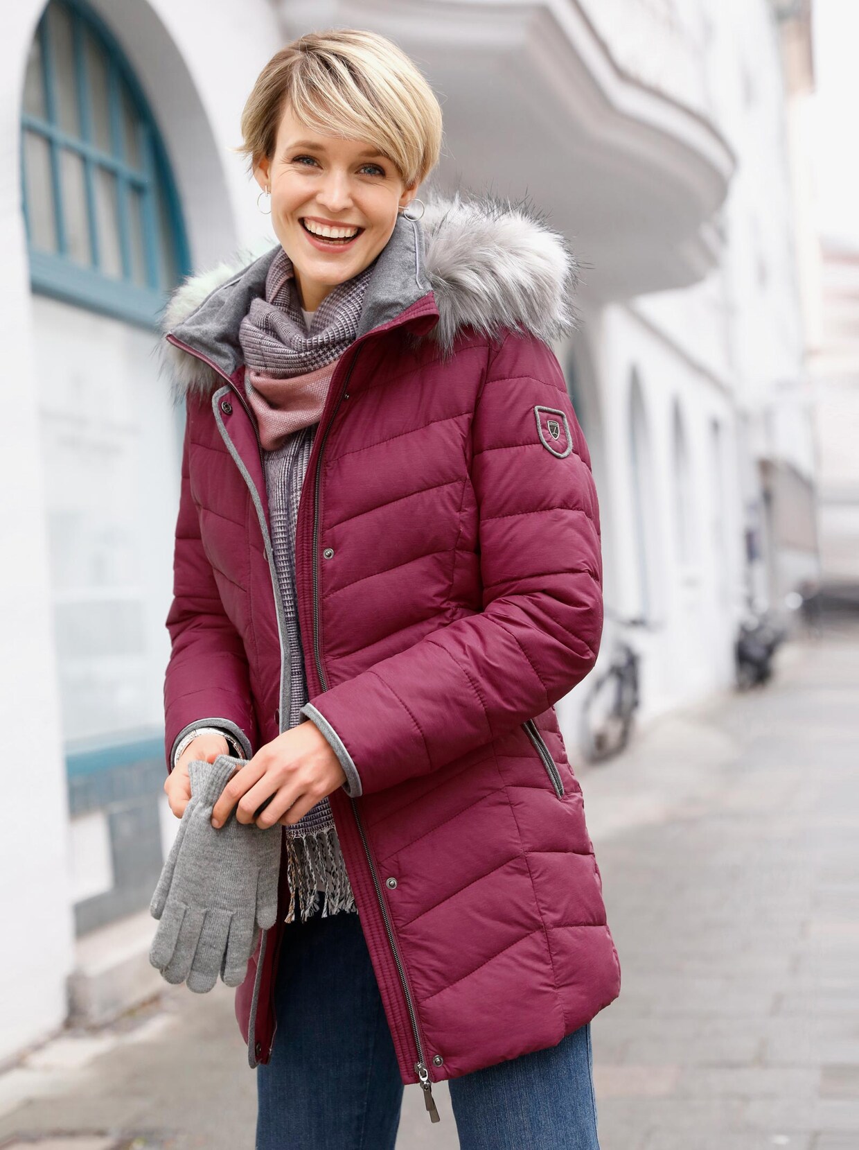 Steppjacke - bordeaux