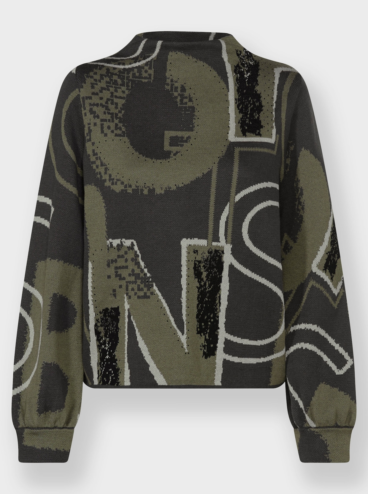 heine Pullover van jacquard - zand/kaki gedessineerd