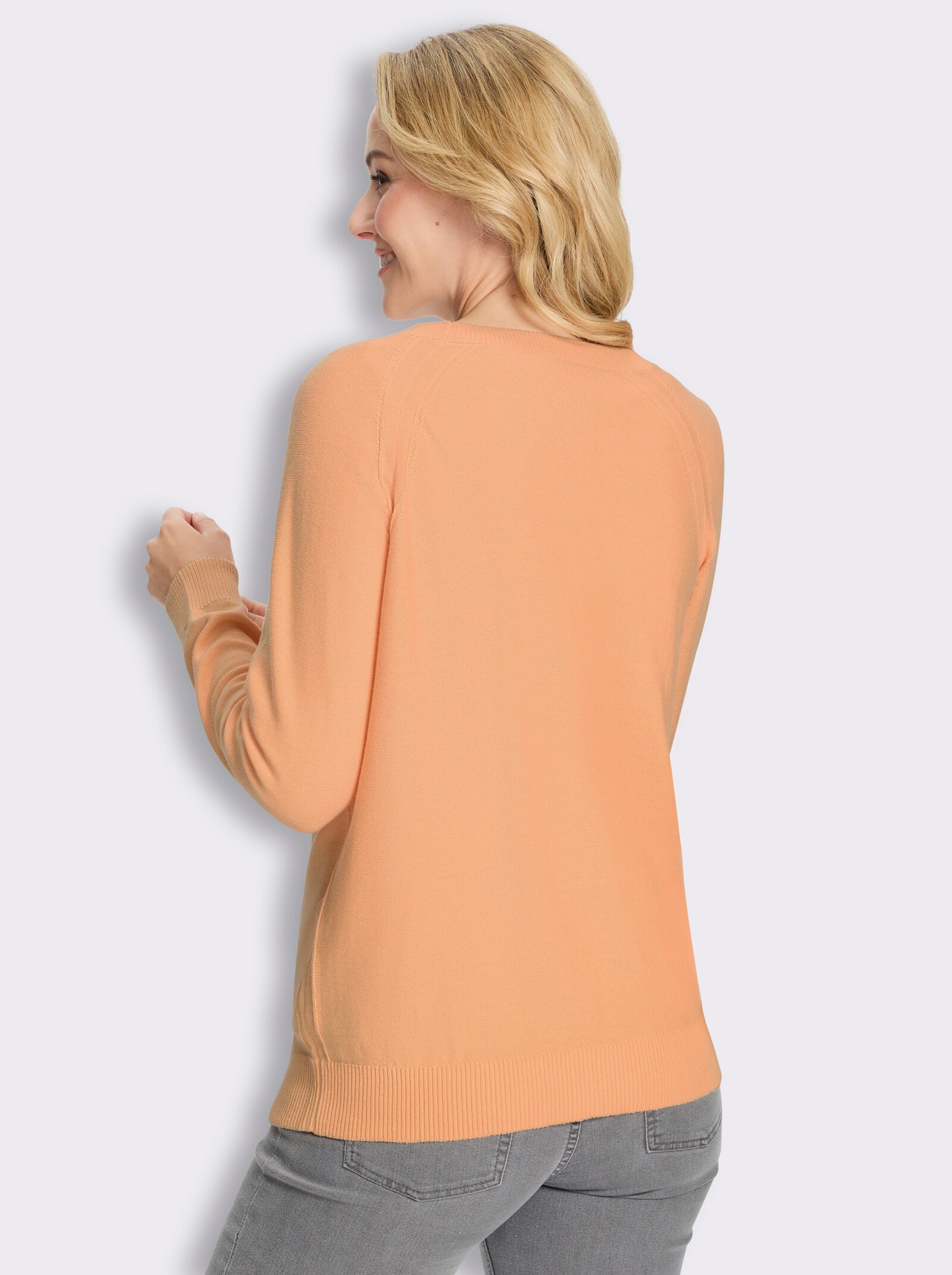 Strickjacke mit Raglan-Ärmeln - apricot