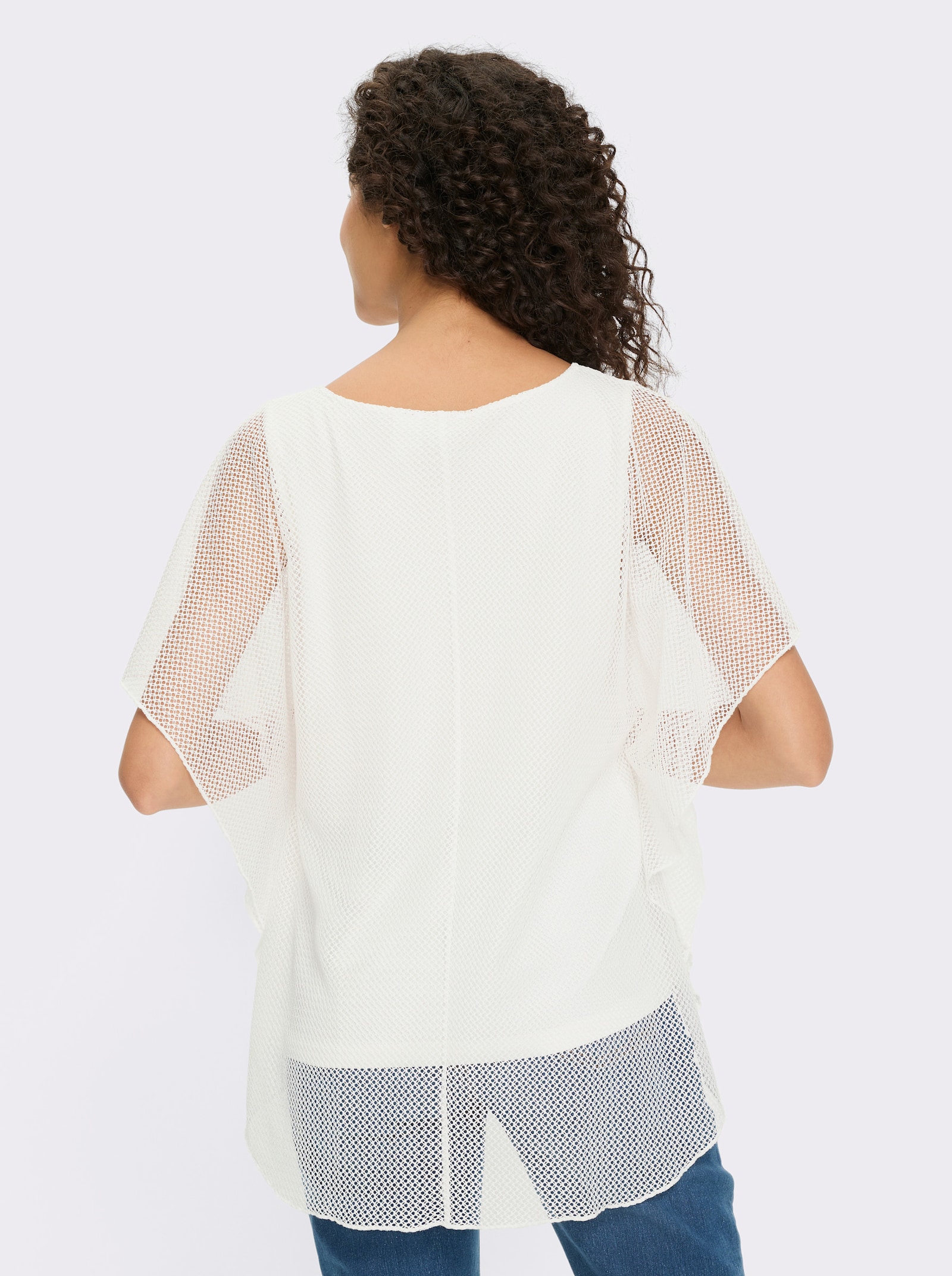 heine Kurzarmshirt im Poncho-Stil - ecru