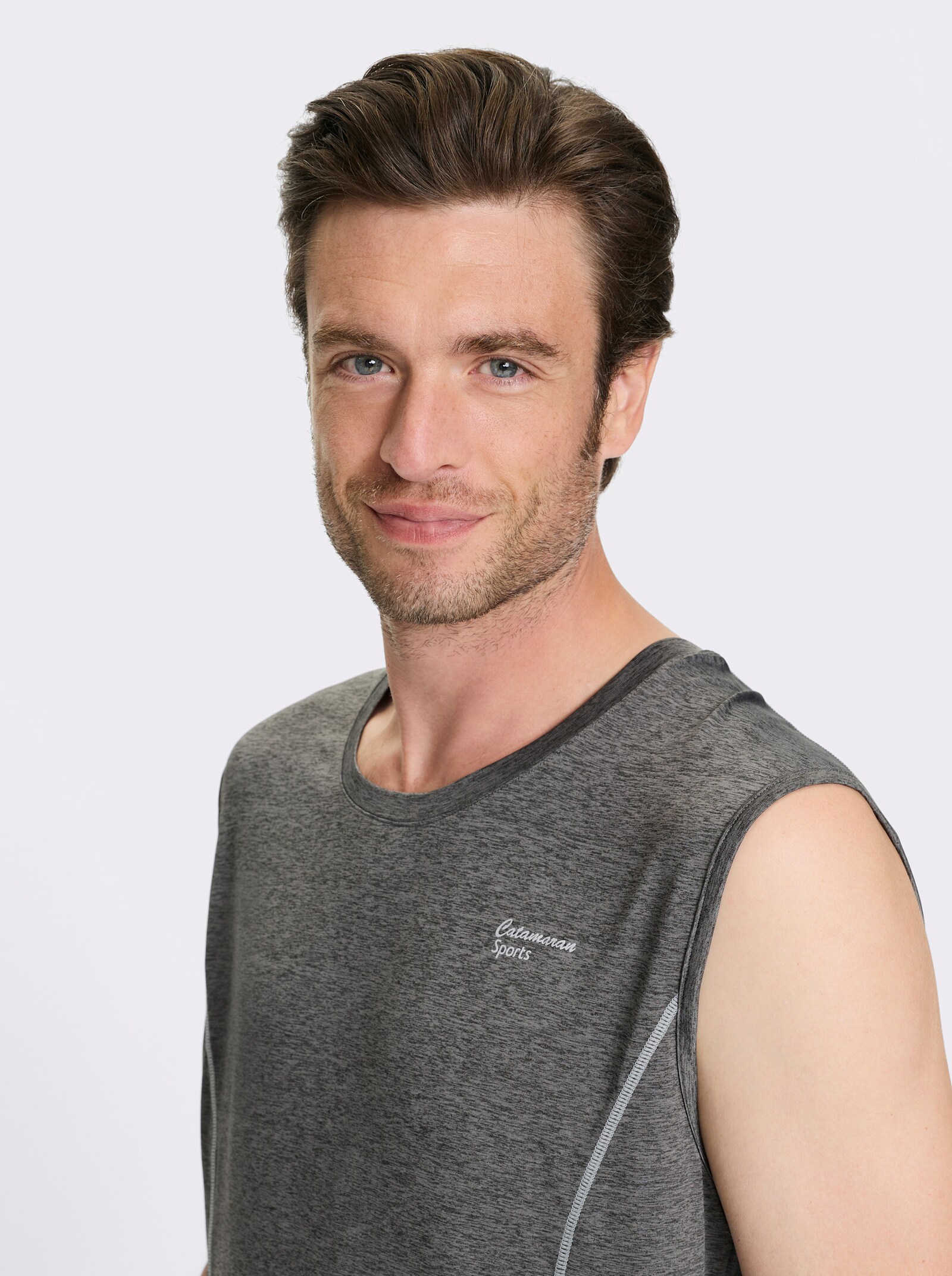 Catamaran Sports Mouwloos shirt van ademend materiaal - grijs gemêleerd