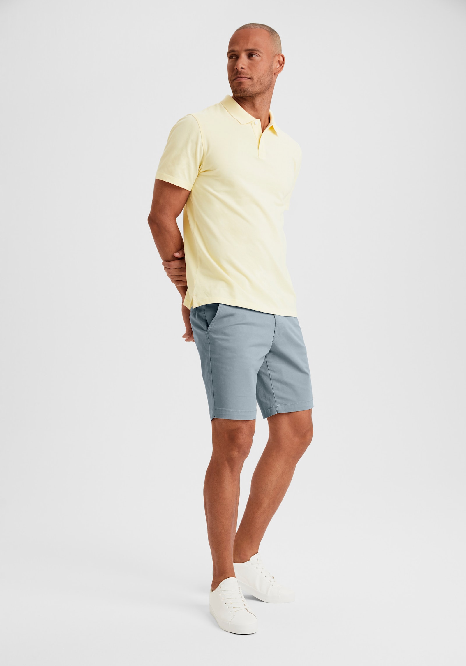 H.I.S Korte chino - grijsblauw