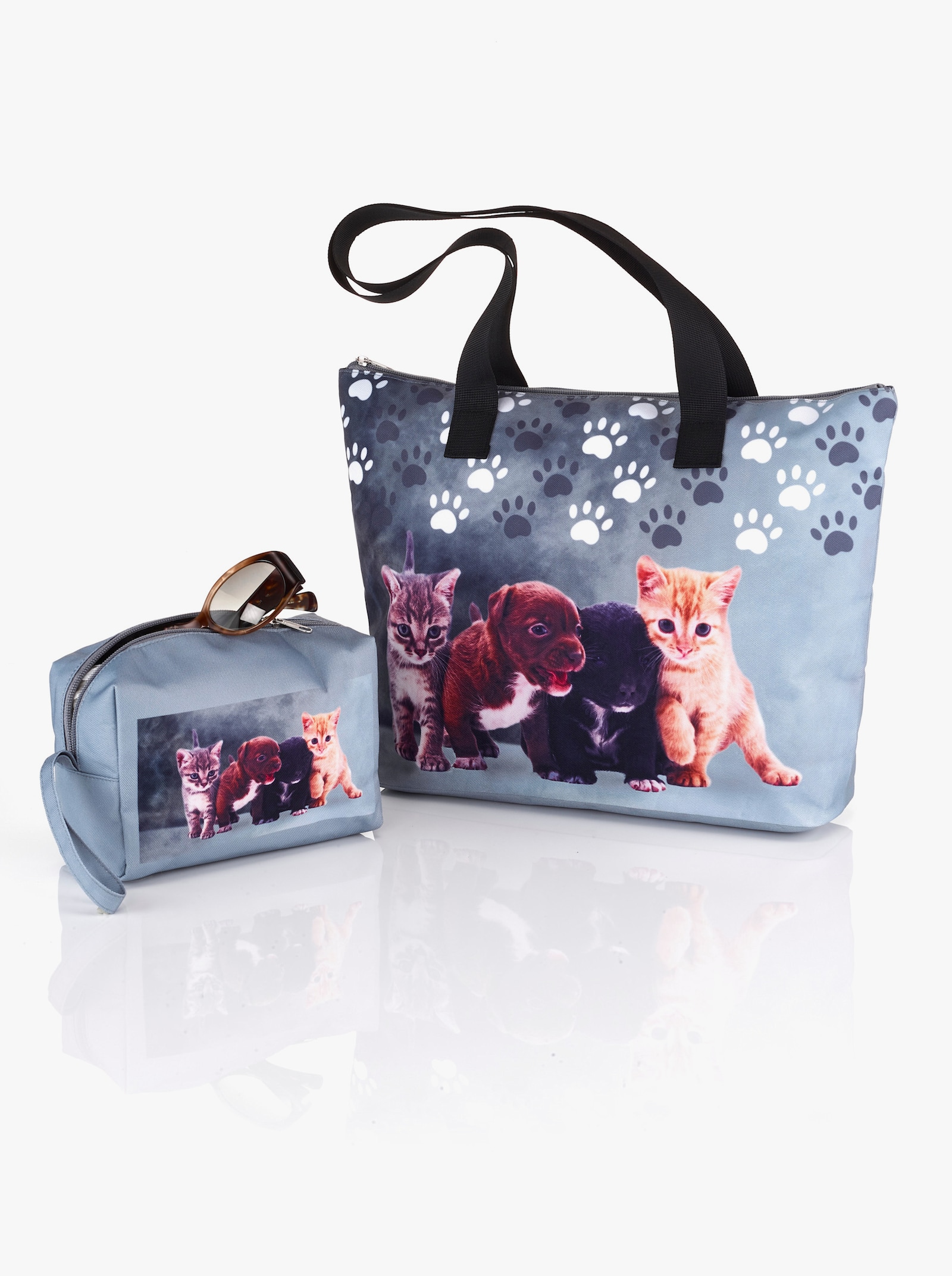 Sada s kabelkou, 2dílná - šedá