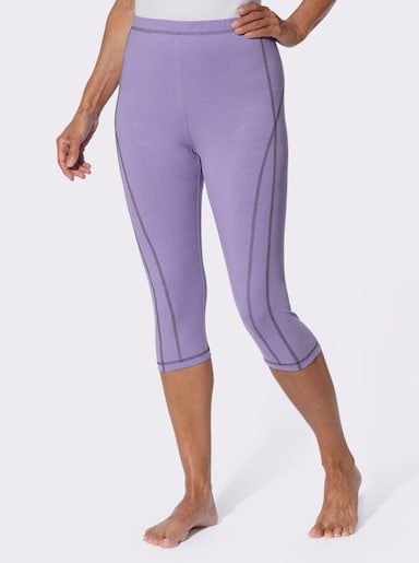 Caprileggings mit Kontrastnähten - lavendel