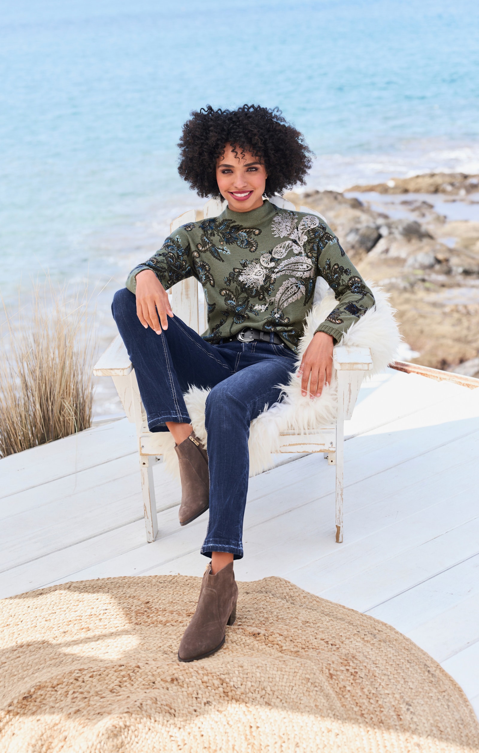 heine Jeans 2-knoopssluiting - darkblue stone-washed