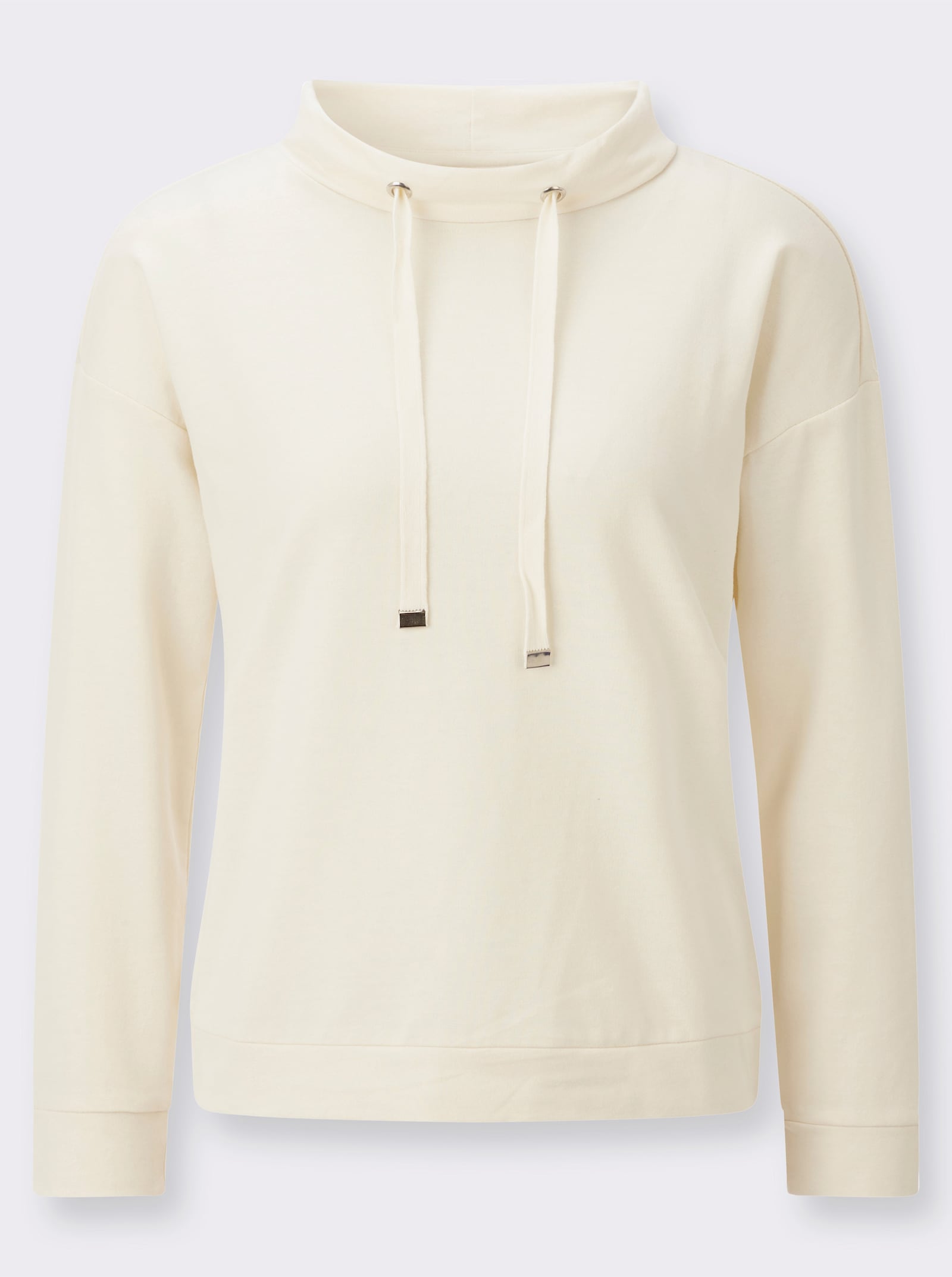 Sweatshirt mit Kordelzug - champagner