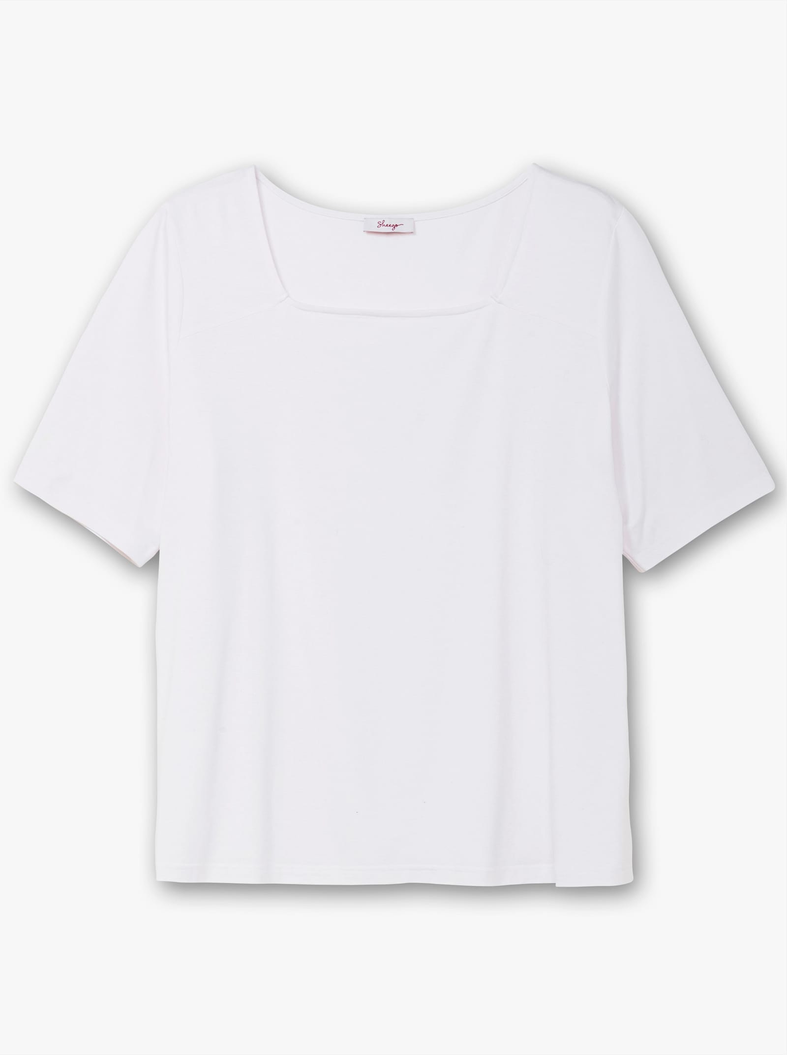 sheego Shirt mit Karree-Ausschnitt, leicht tailliert - ecru