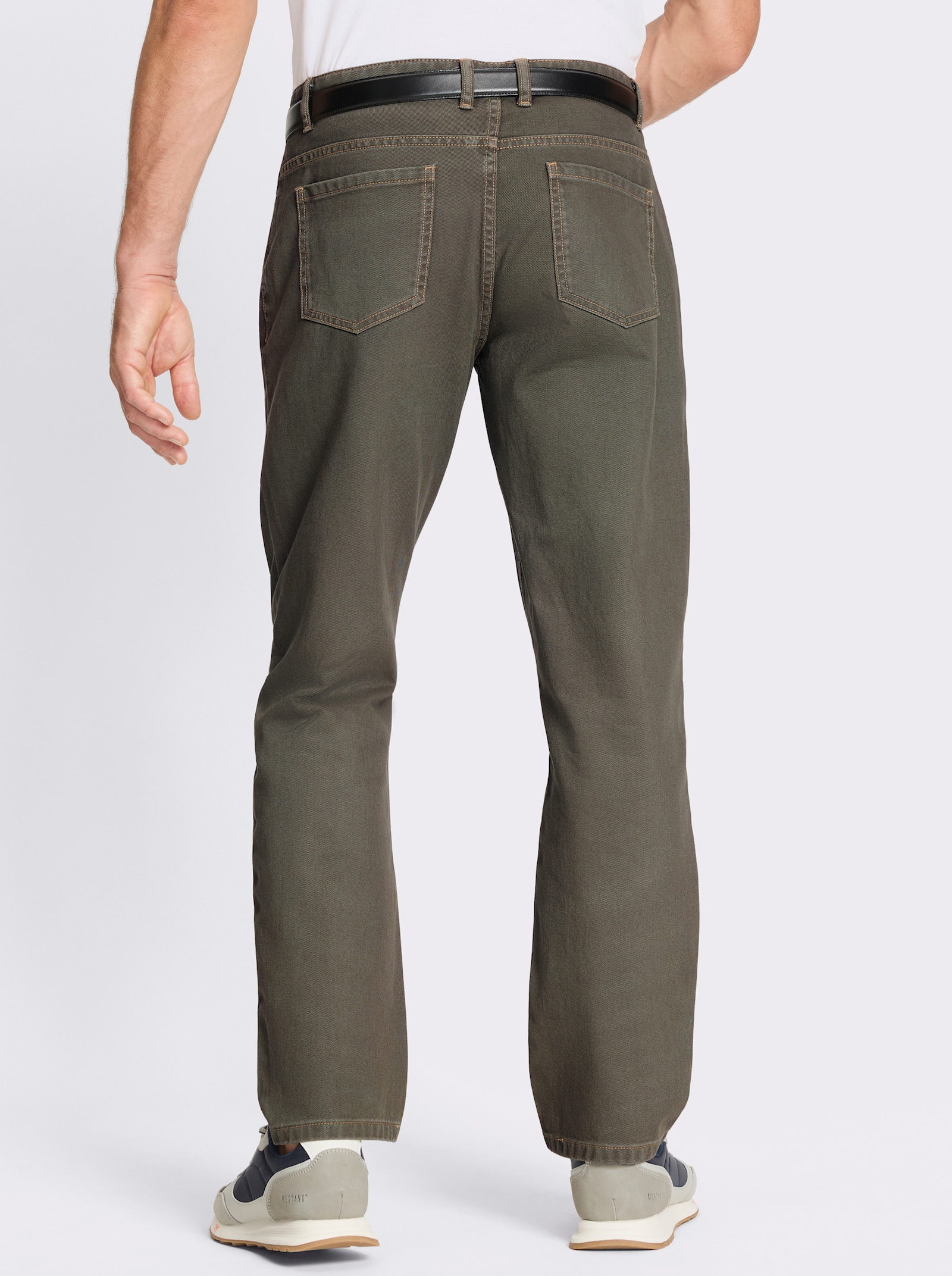 Marco Donati Hose mit Kontrastnähten, Twill - khaki