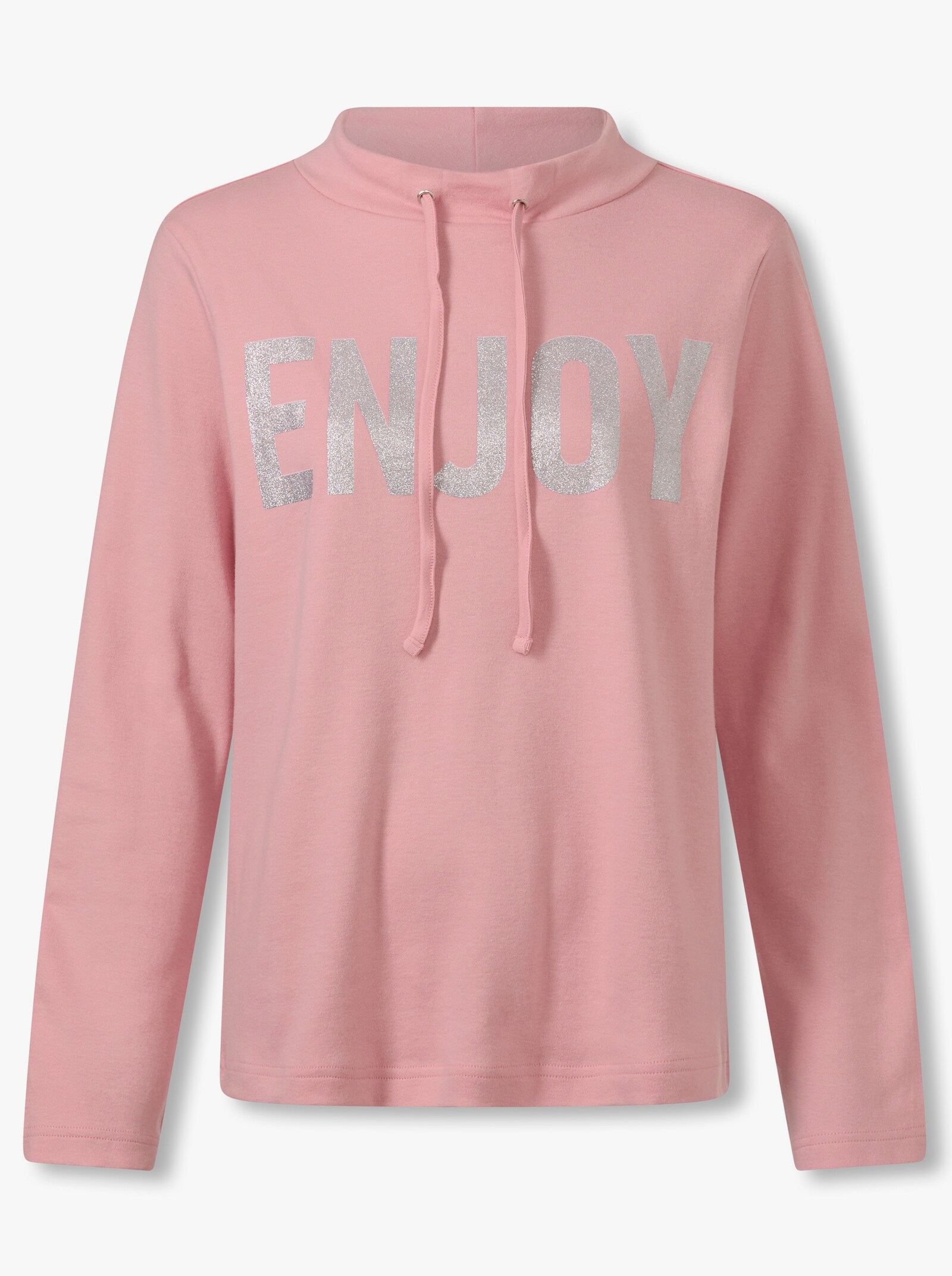Sweatshirt mit platziertem Glitzer-Druck - rosenquarz