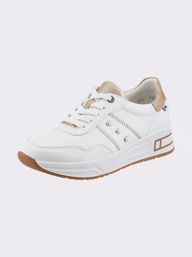 Rieker Keilsneaker mit Ziersteinchen - weiß
