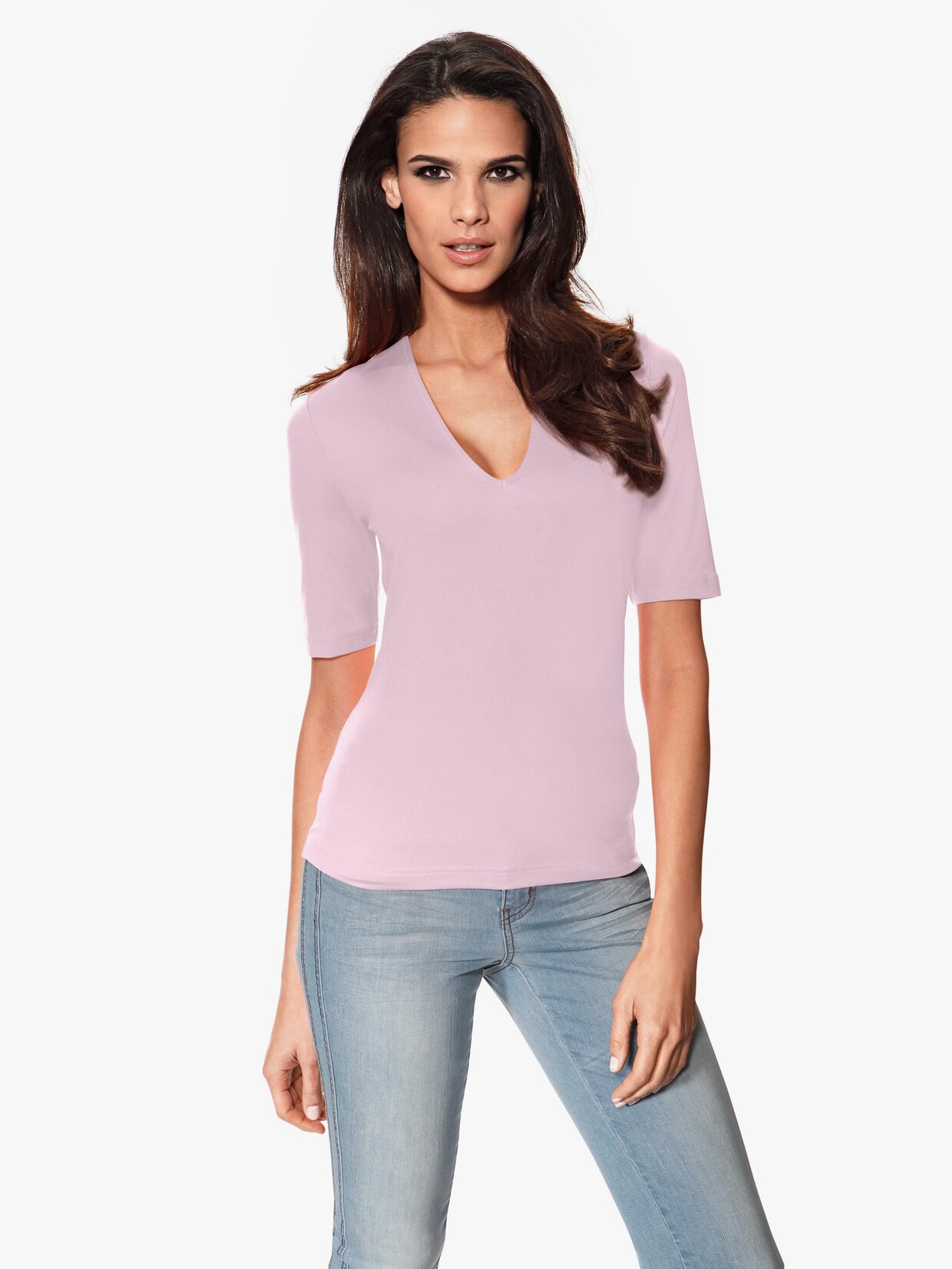 Ashley Brooke V-Shirt - rosé