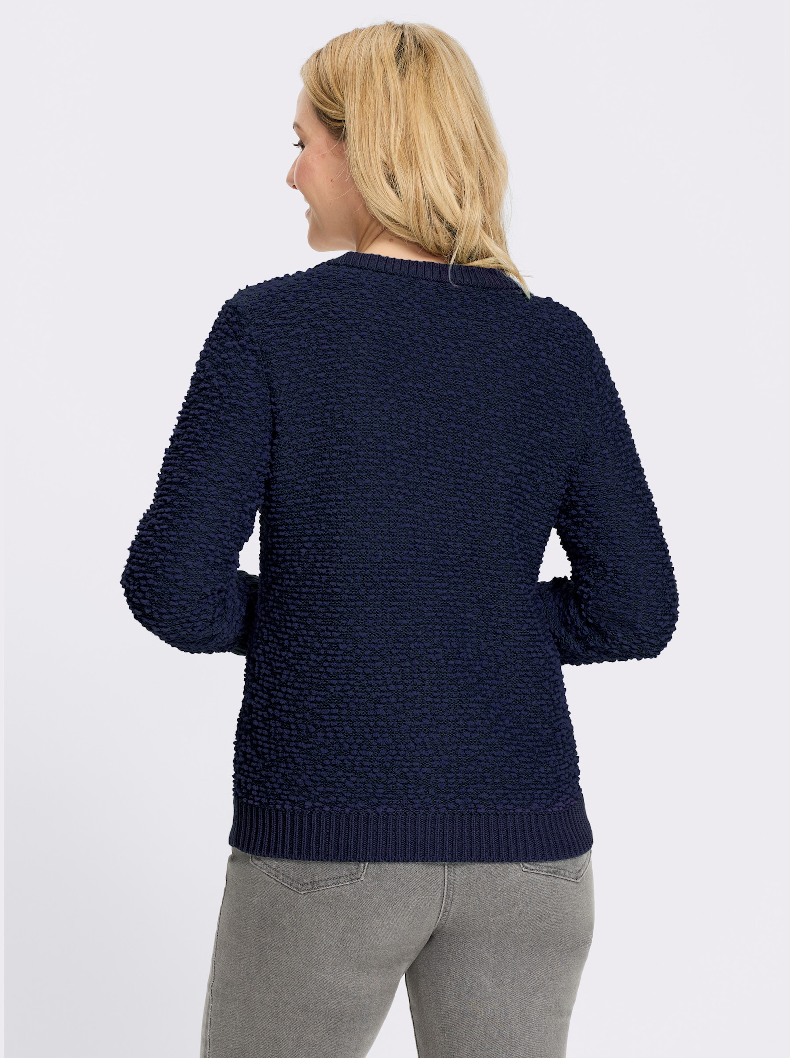 Cardigan aus Effektgarn - marine