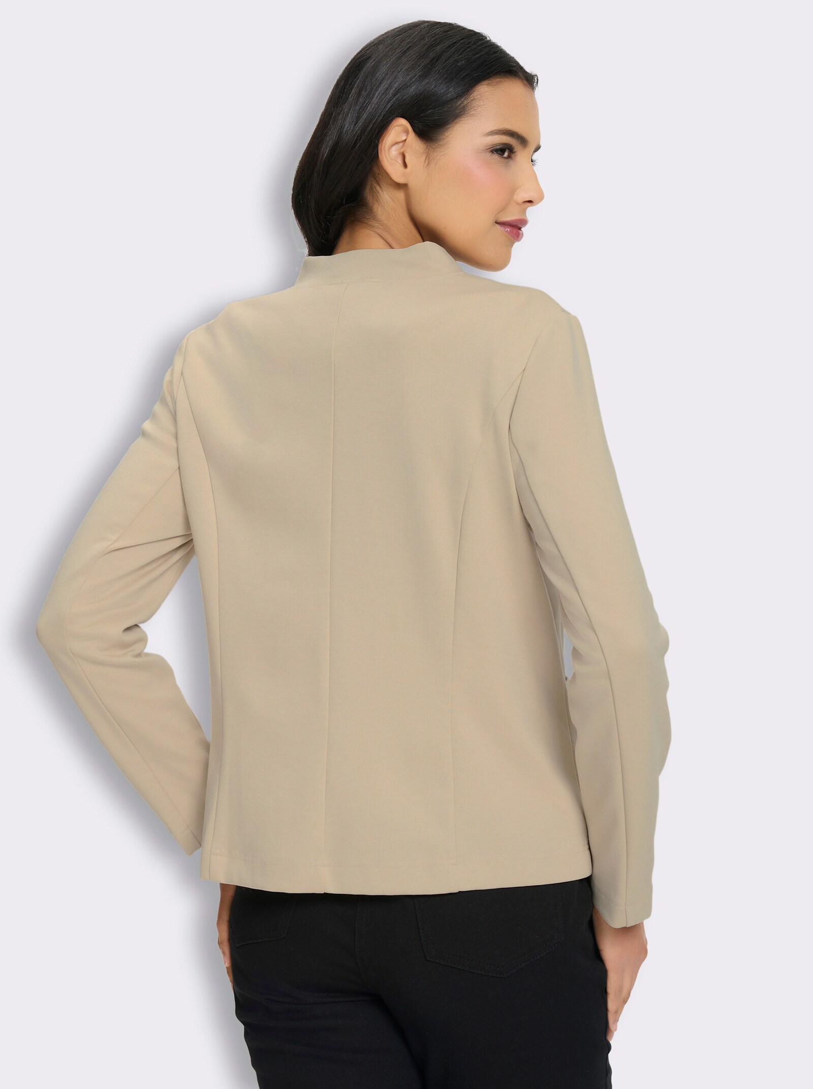 Sweatblazer mit Wiener Nähten - sand