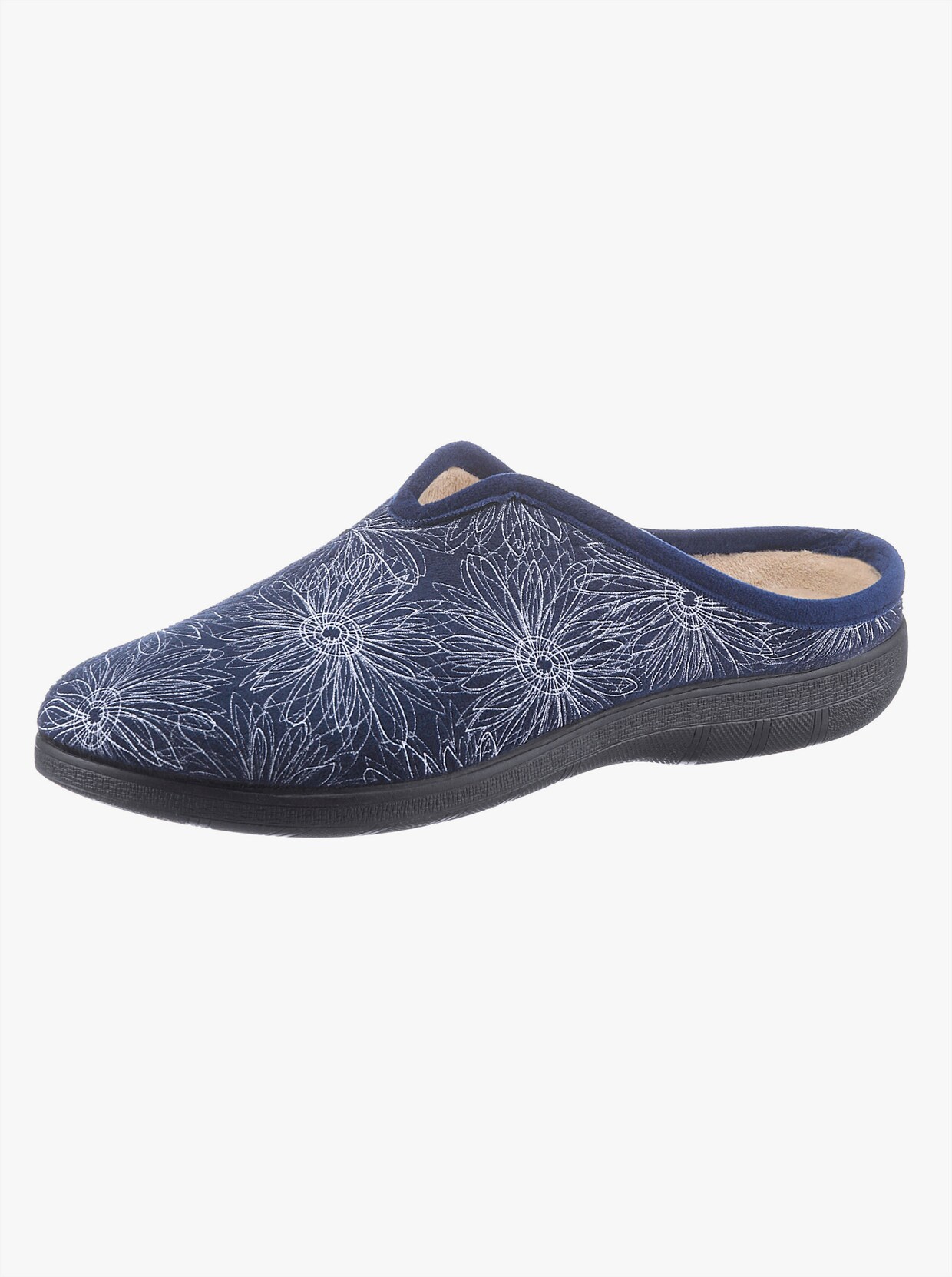 Big Leaf Pantoffel - dunkelblau-gemustert
