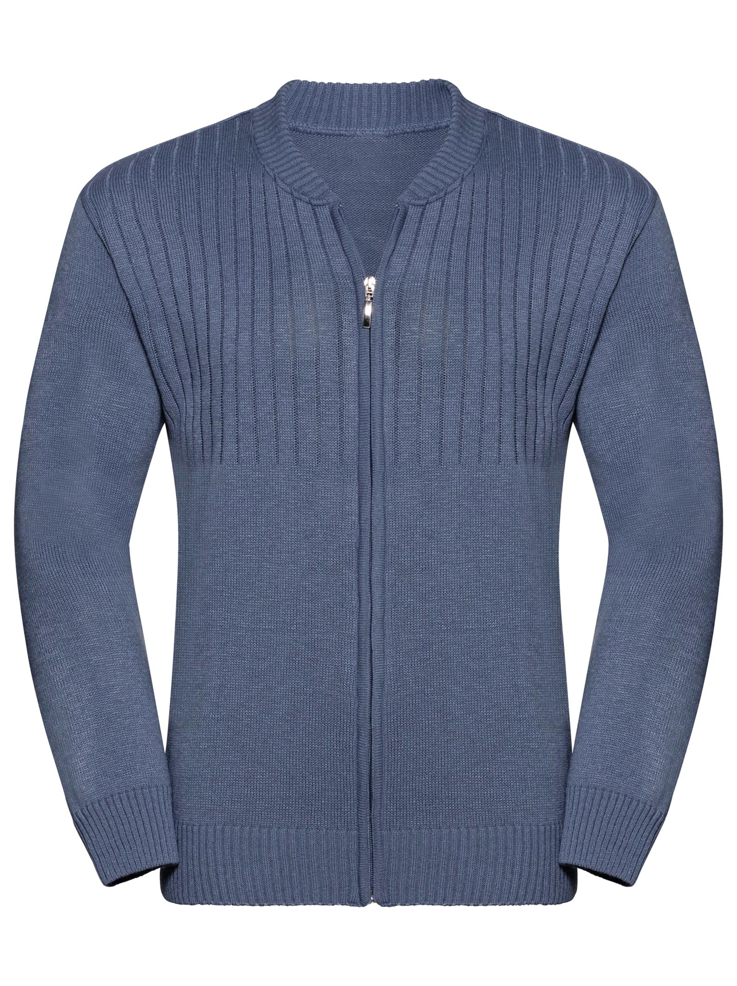 Strickjacke - mittelblau