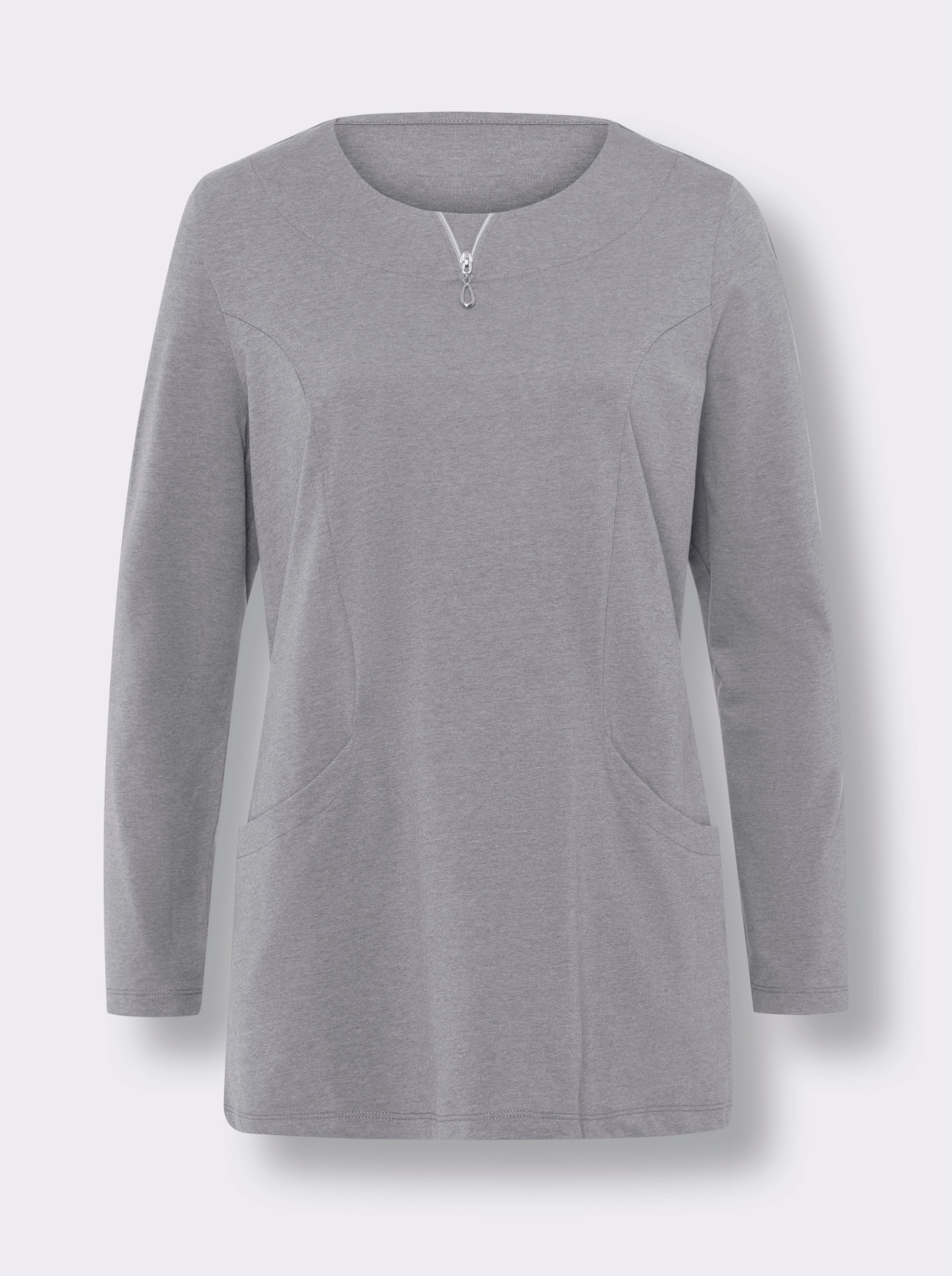 Longshirt - grau-meliert