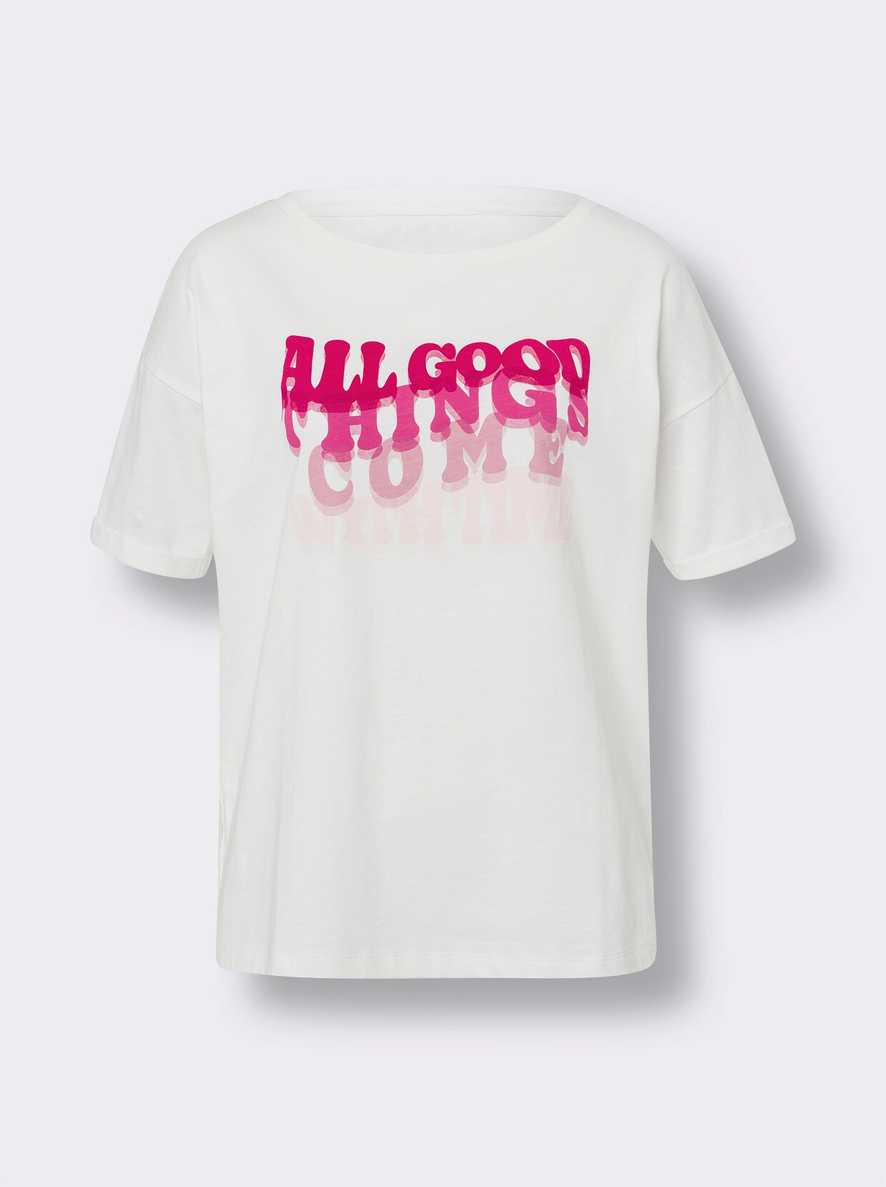 heine Shirt met ronde hals - ecru