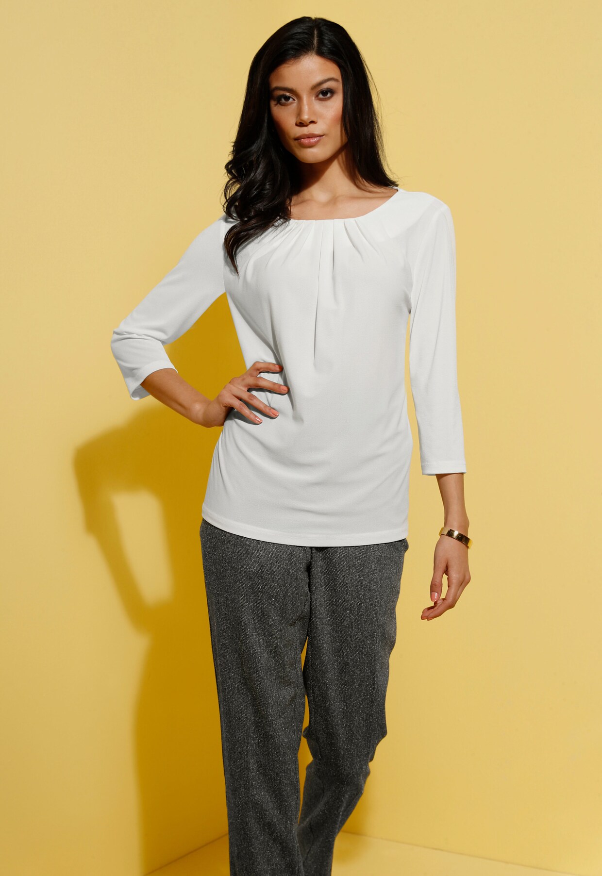 3/4-Arm-Shirt - wollweiß