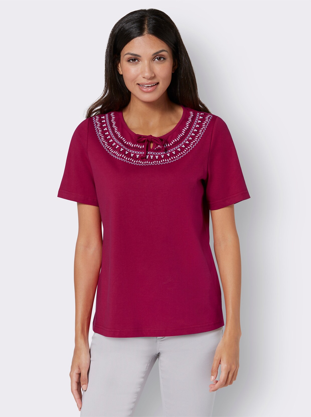 Shirt met korte mouwen - framboos