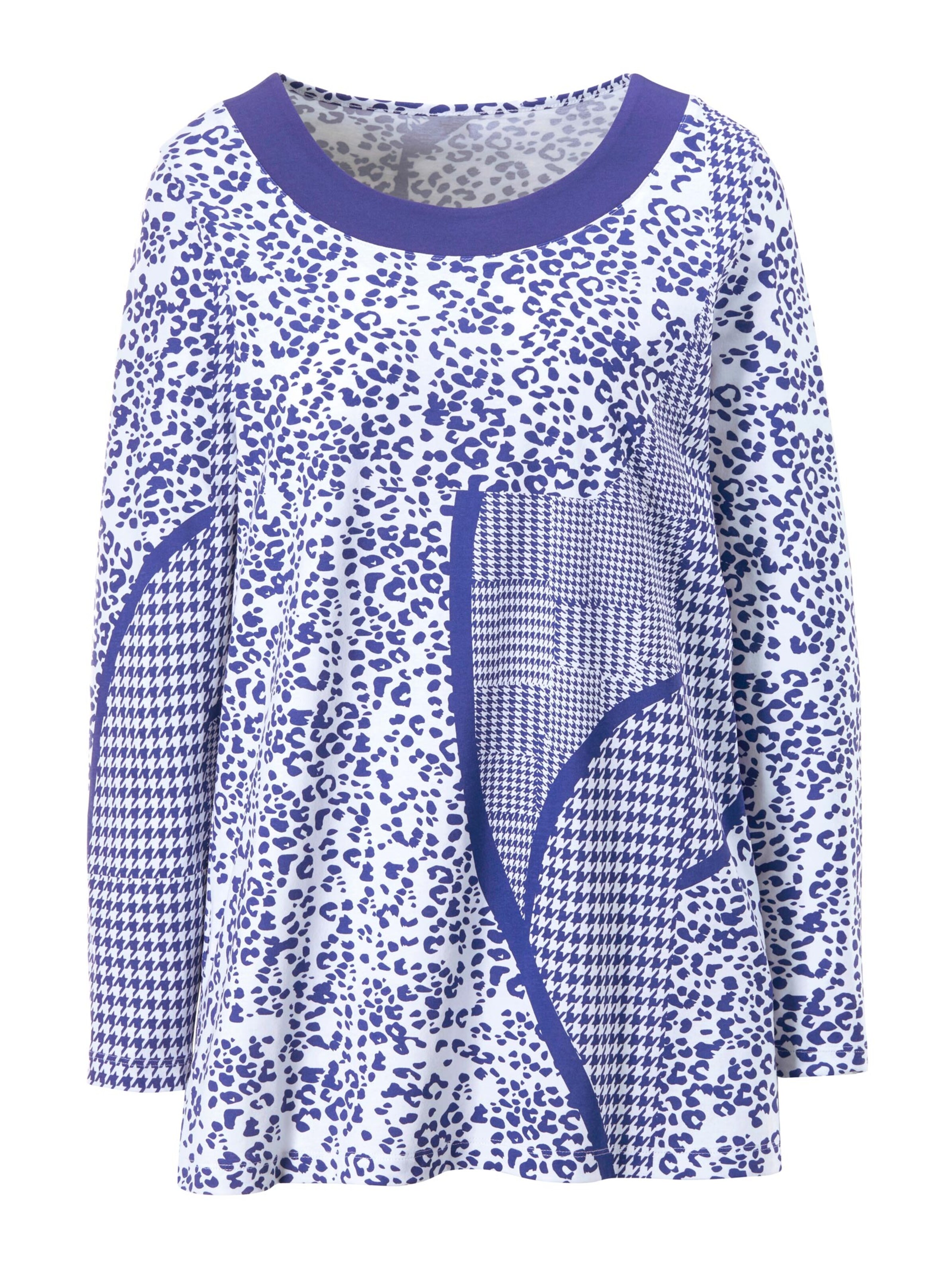 Longshirt - blau-gemustert