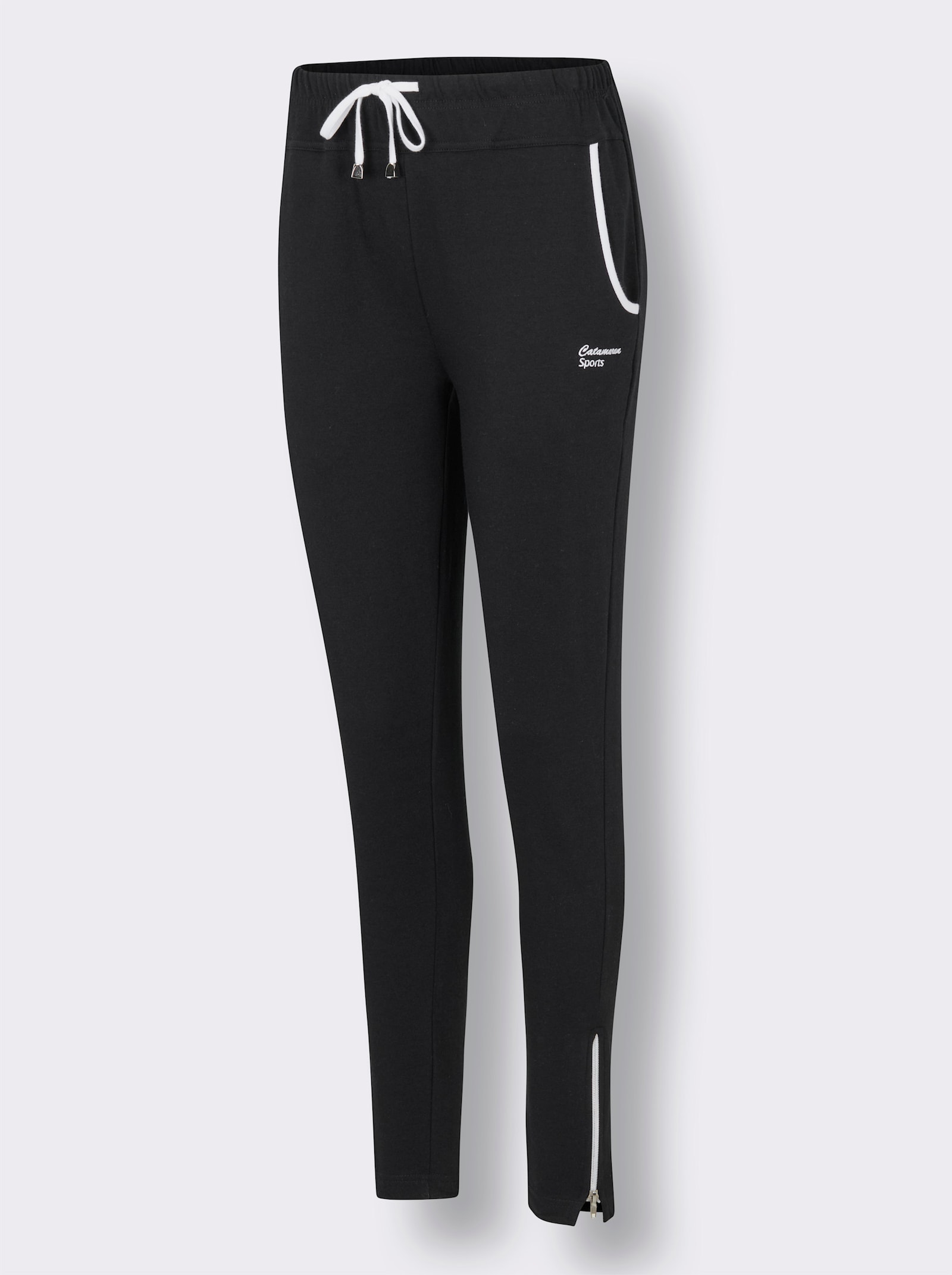Catamaran Sports Freizeithose mit Reißverschluss am Saum - schwarz