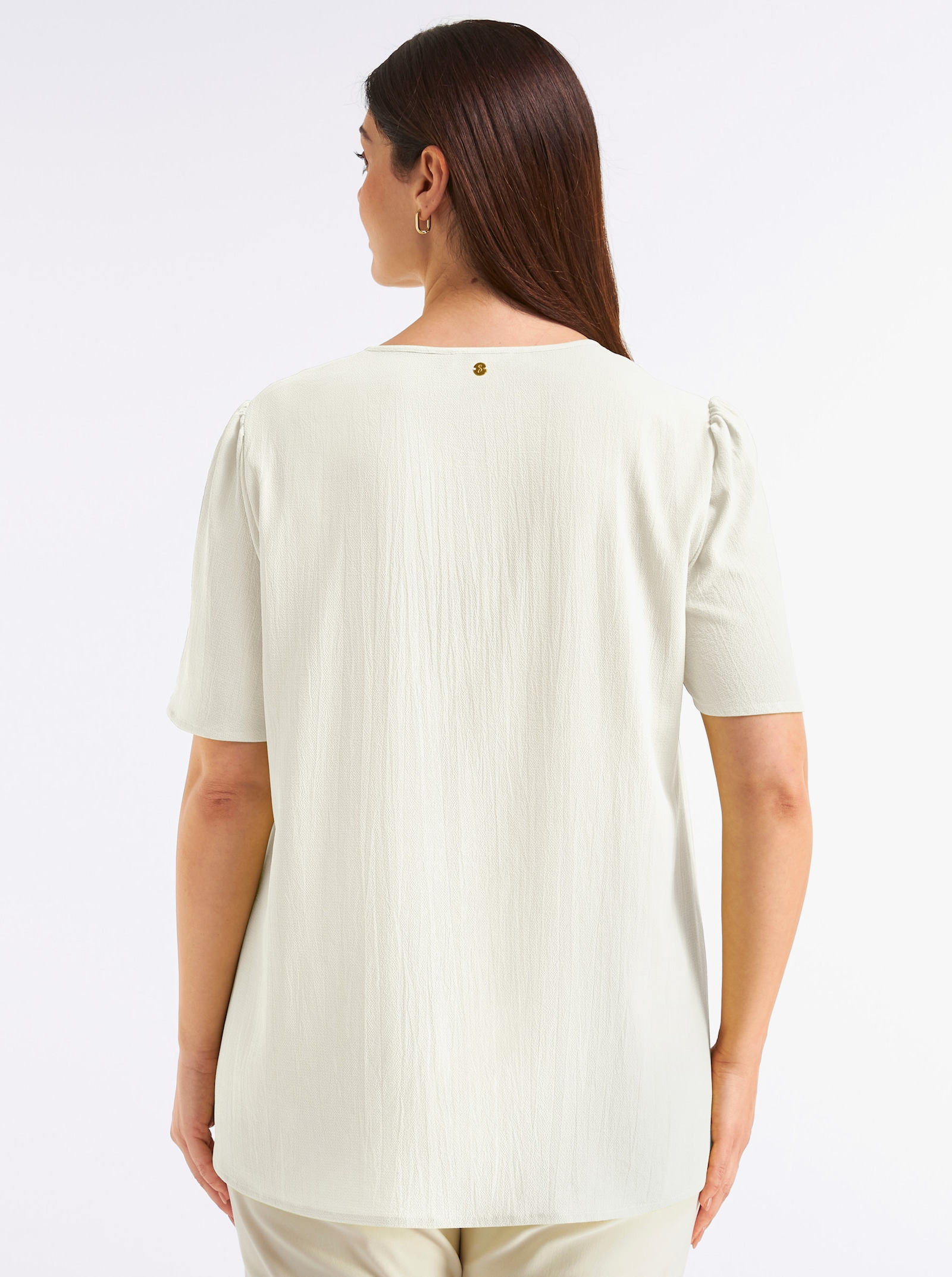 sheego Tunika mit Knopfverschluss - ecru