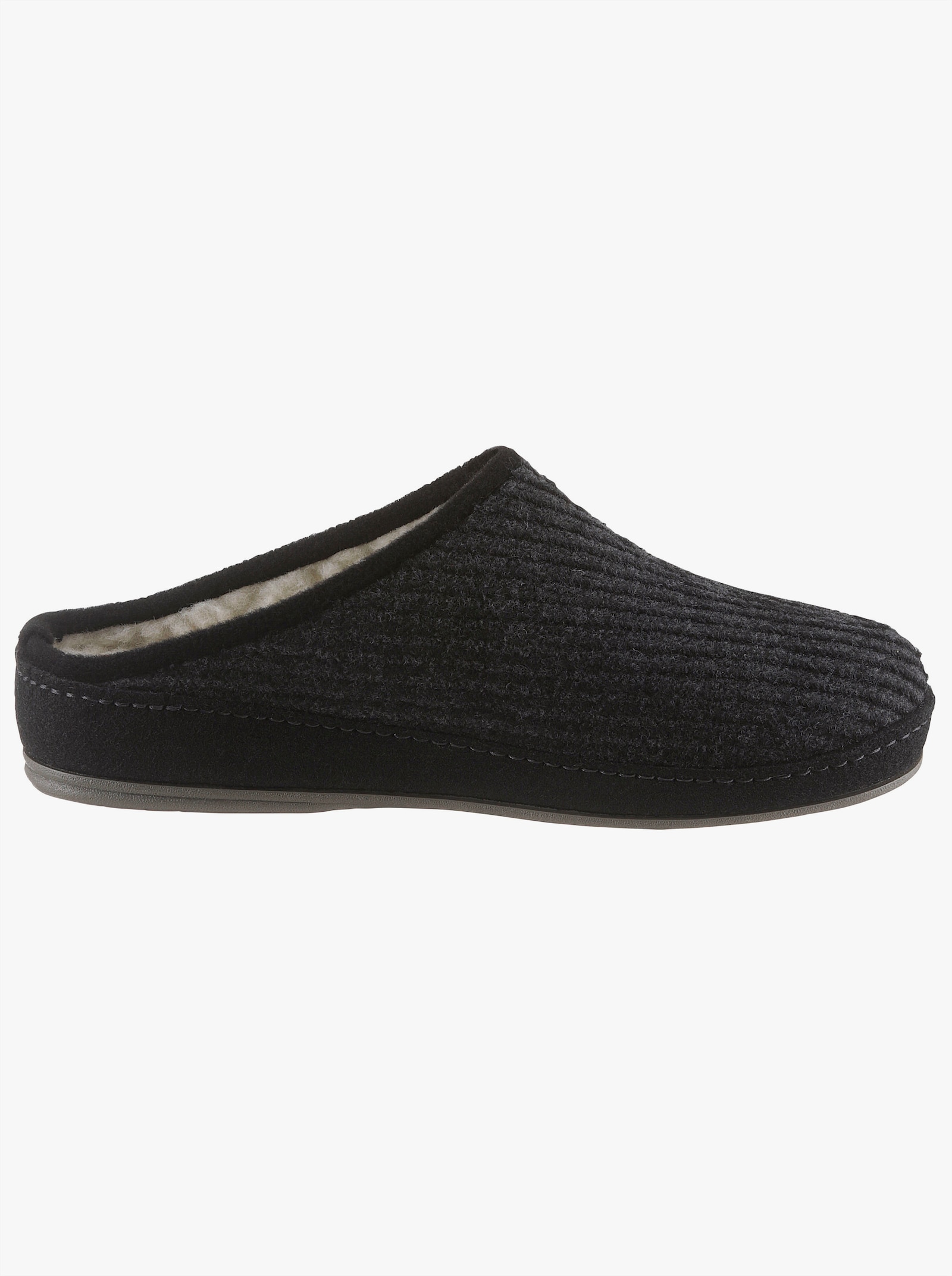 Schawos Pantoffel mit Schurwolle im Flor - grau