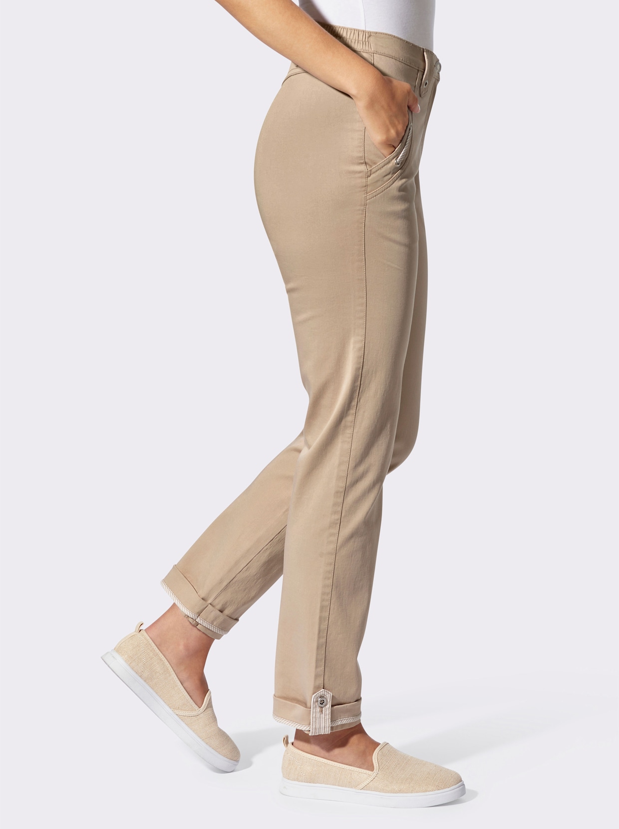 Schlupfjeans - beige
