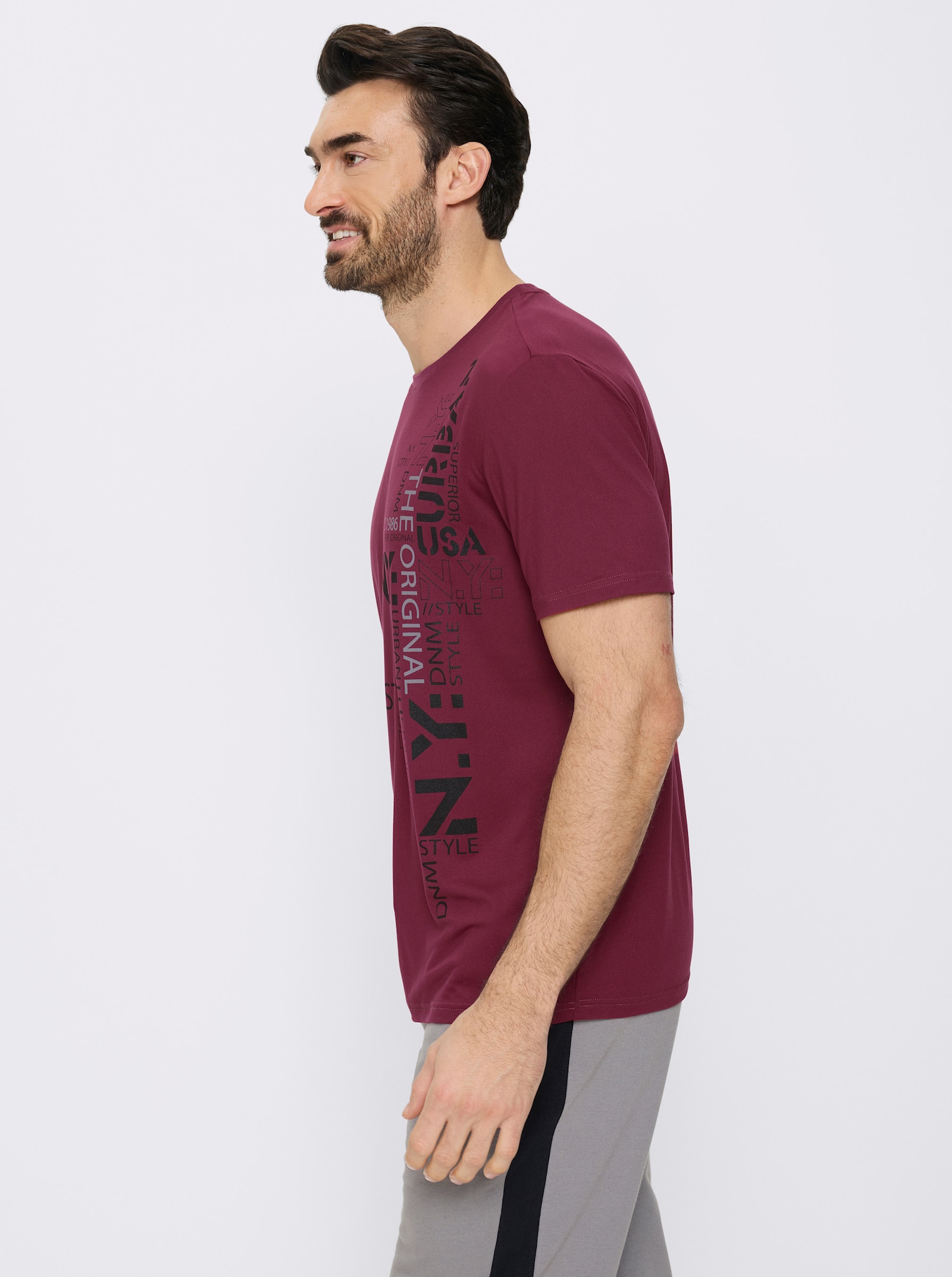 Catamaran Sports Funktionsshirt mit Schriftzug - bordeaux-bedruckt