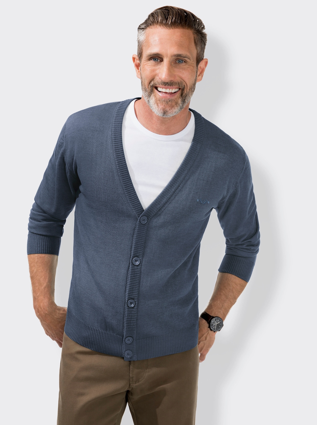 Marco Donati Cardigan - jeansblauw