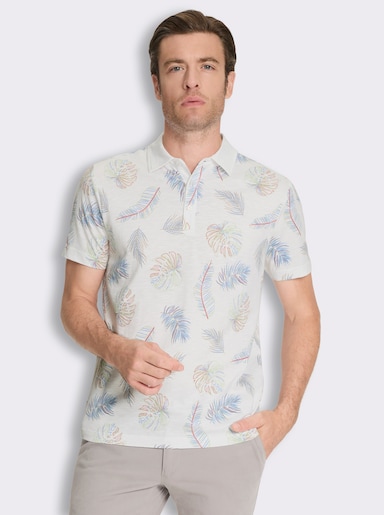 Marco Donati Kurzarmshirt mit exotischem Dessin - weiß-bedruckt