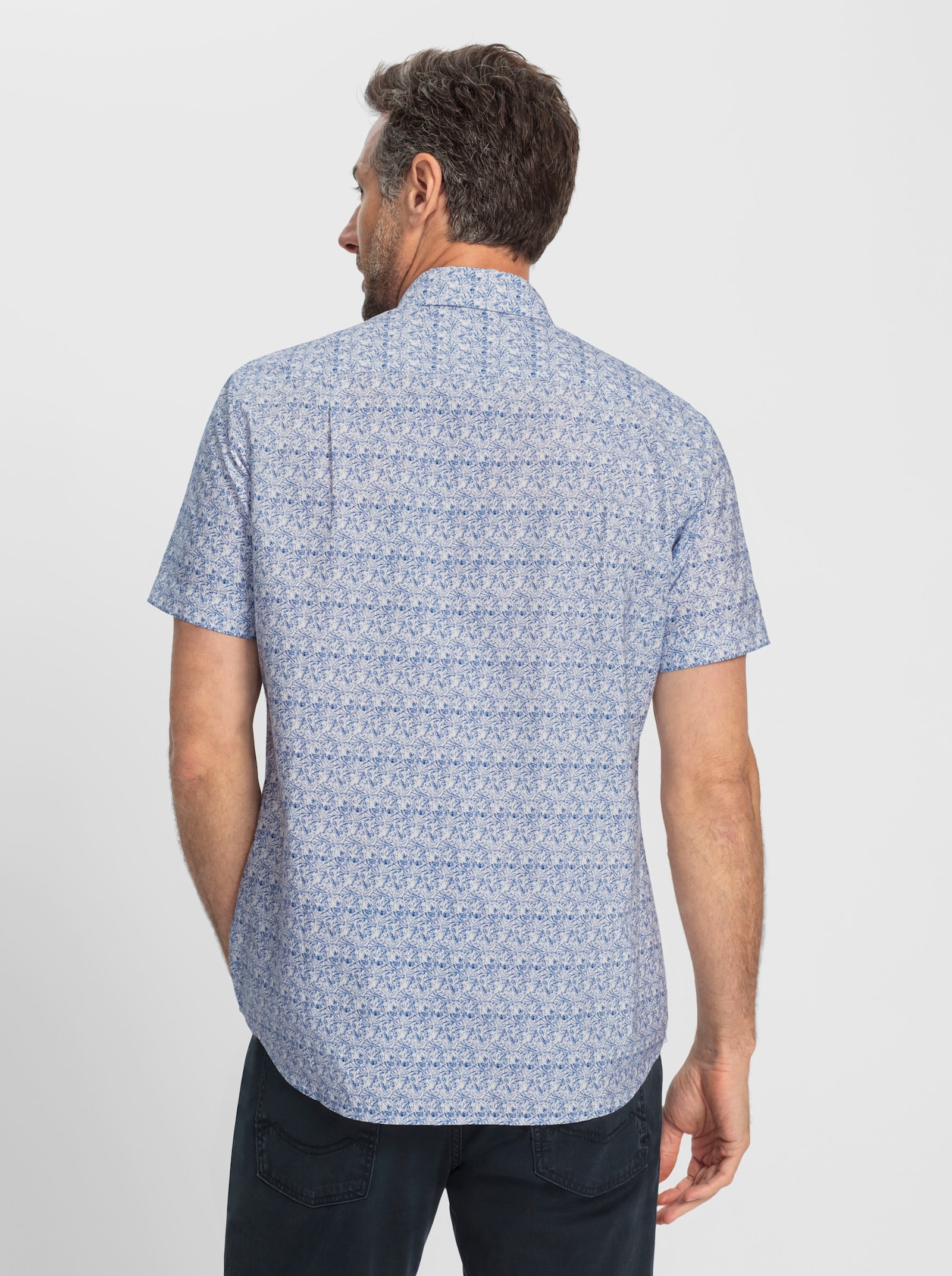 Catamaran Košile s krátkým rukávem - džínová modrá-bílá-vzor