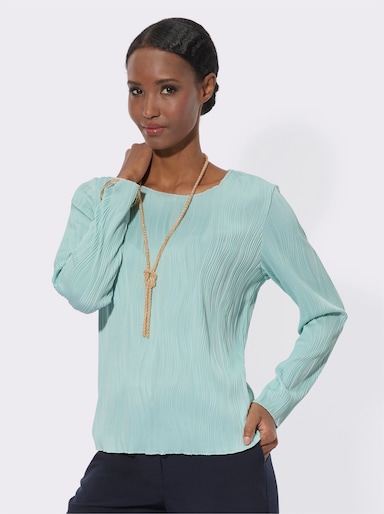 Langarmshirt mit Wellen-Struktur - kalkmint
