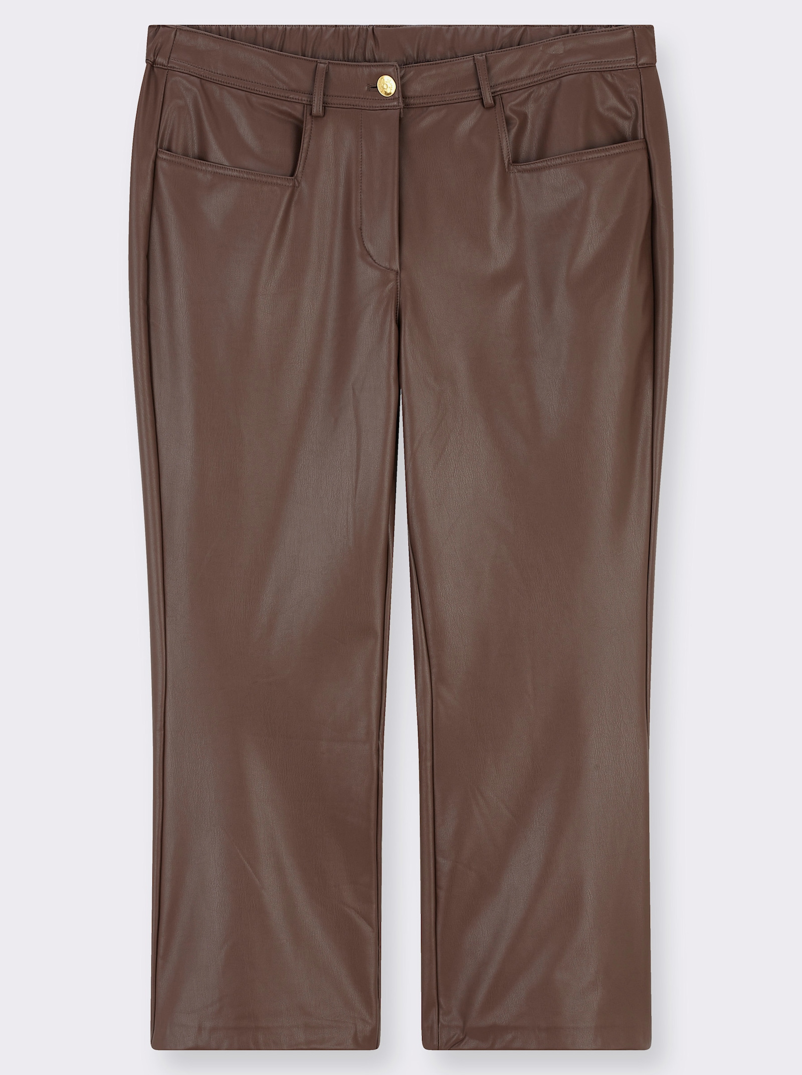 sheego Bootcuthose aus Lederimitat - schoko