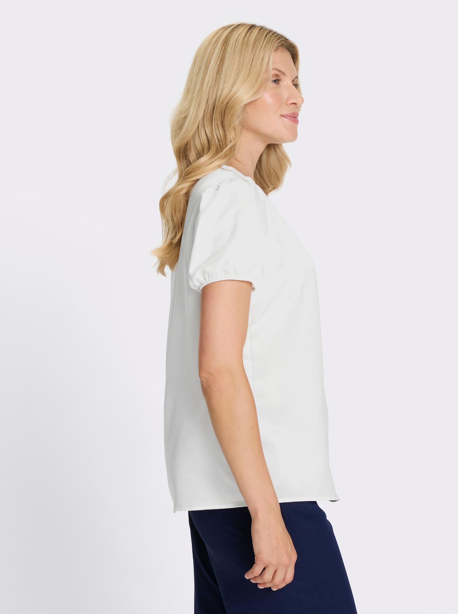 Blúzka, satén, nab.rukávy - svetlobéžová