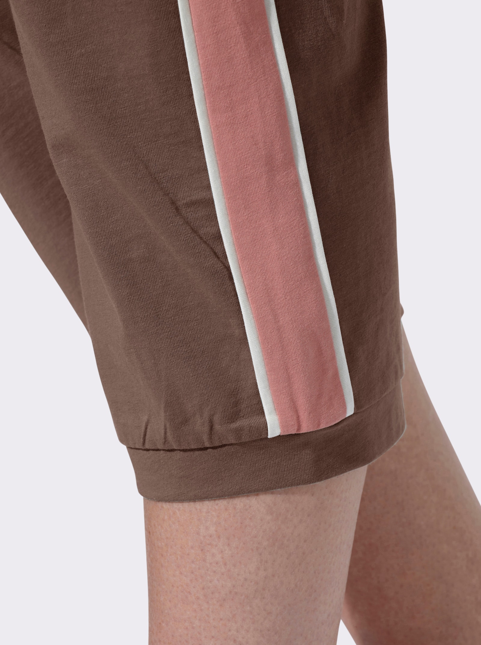 Freizeithose mit Galonstreifen - schoko