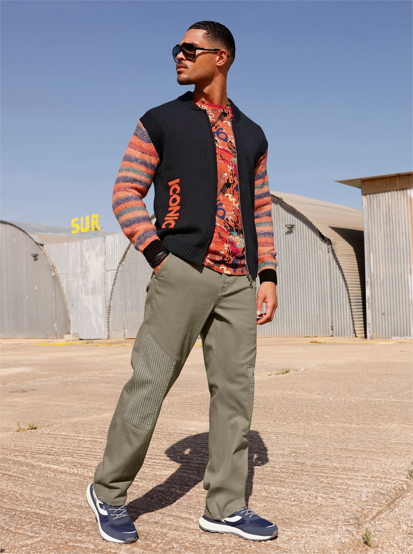 Marco Donati Hose in Twill-Qualität, vorgewaschen - khaki