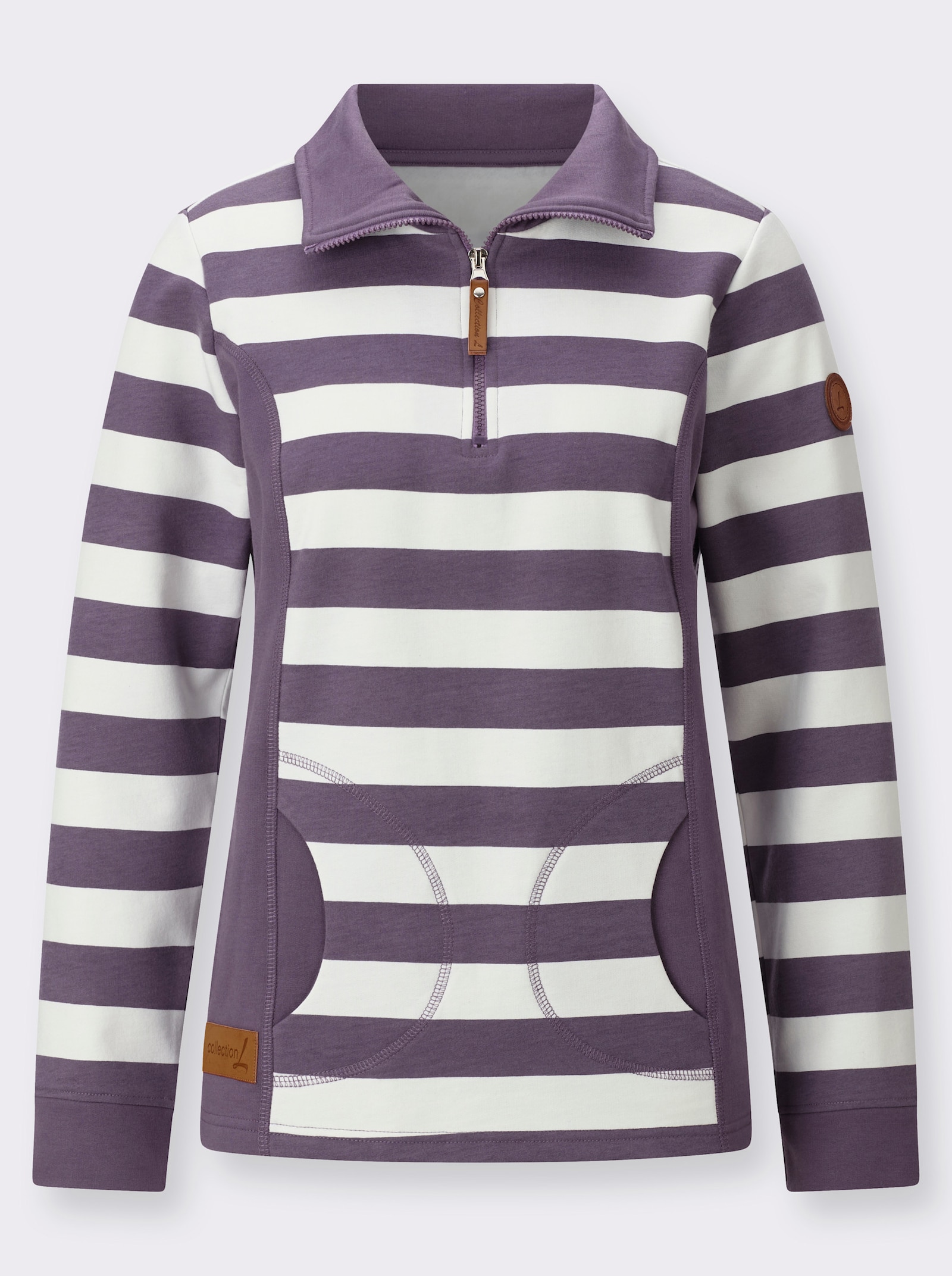 Sweatshirt in weich angerauter Qualität - feige-ecru