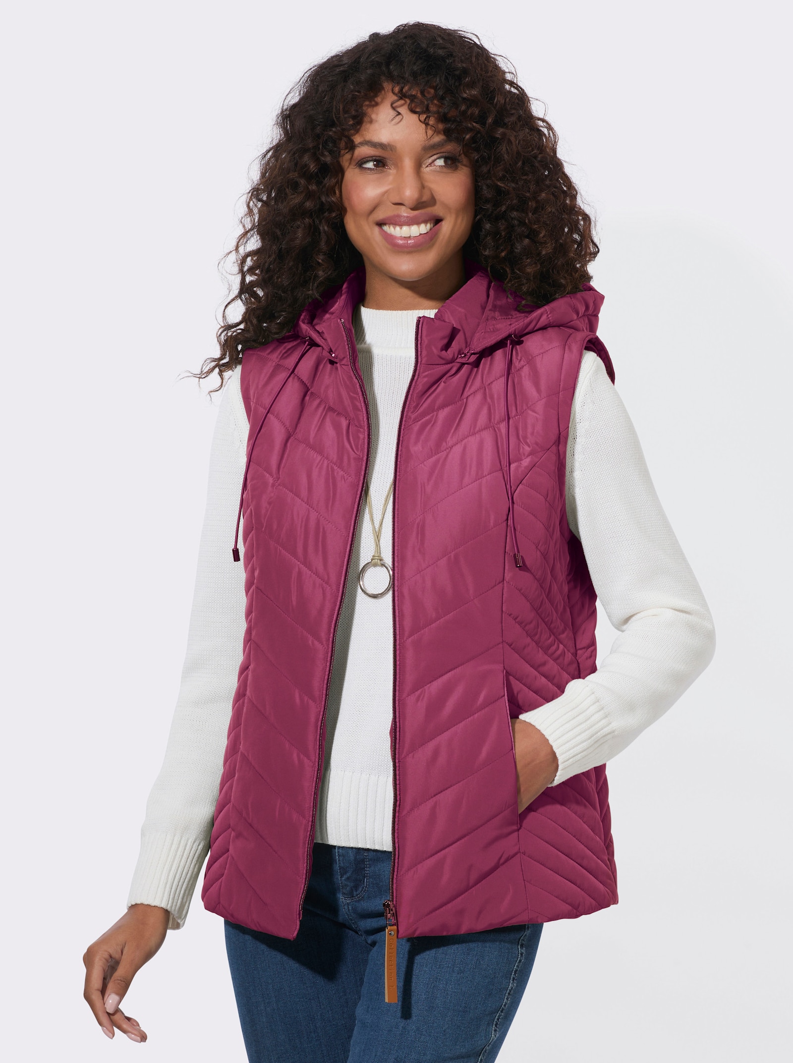  2-in-1-Jacke auch als Weste tragbar - bordeaux