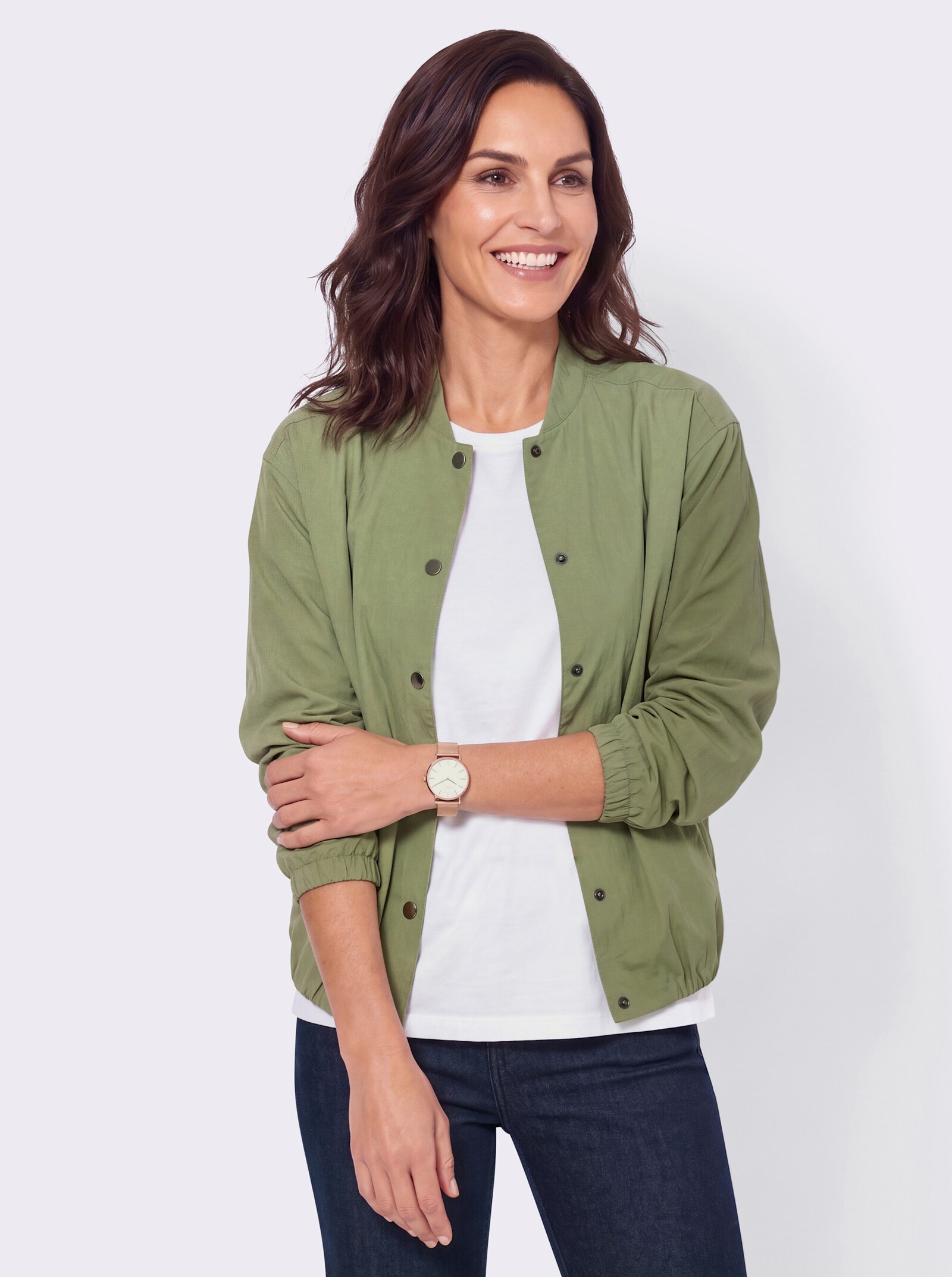 Jacke in Blousonform - schilf