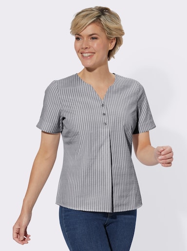 Bluse - marine-weiß-gestreift