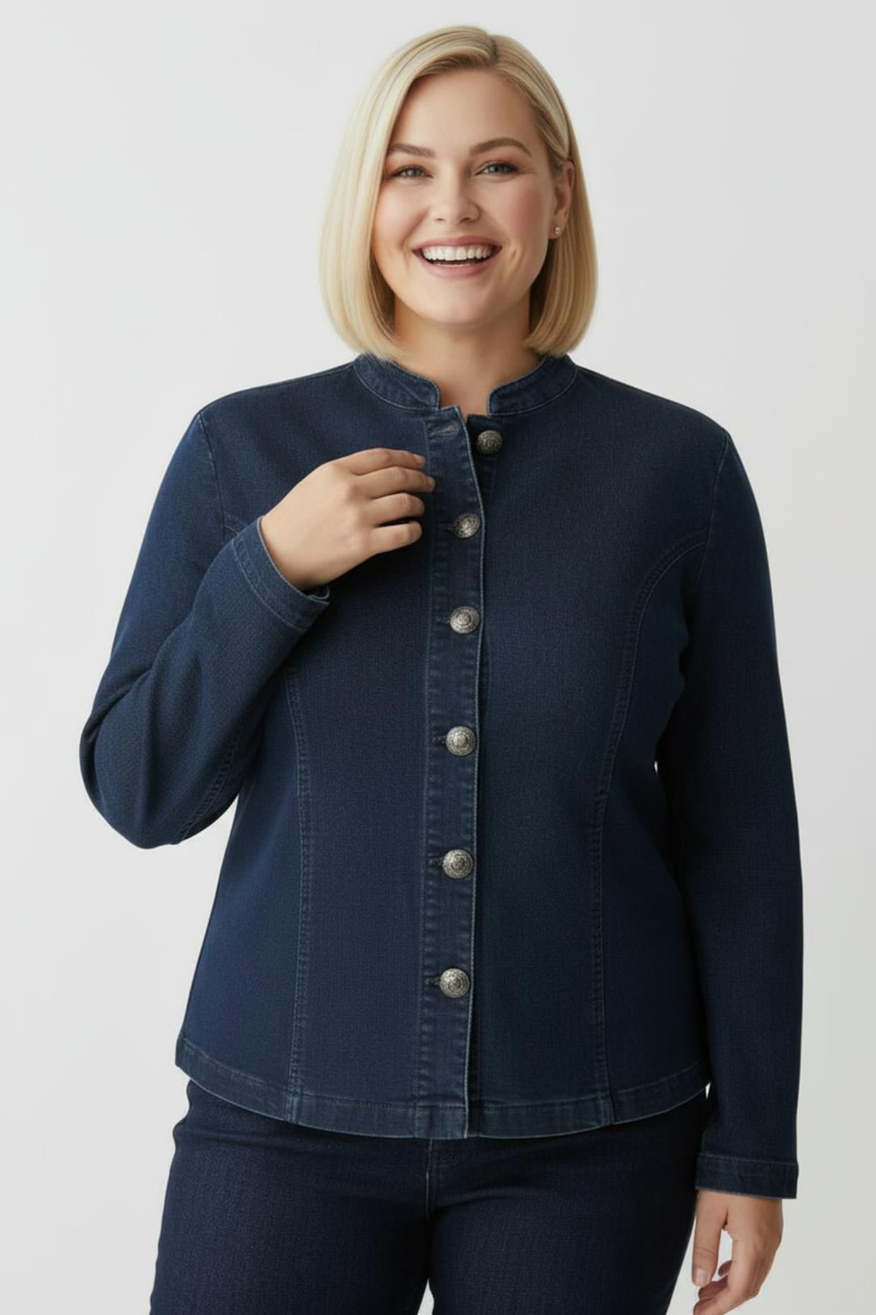 Jeansblazer - blue-stone-washed