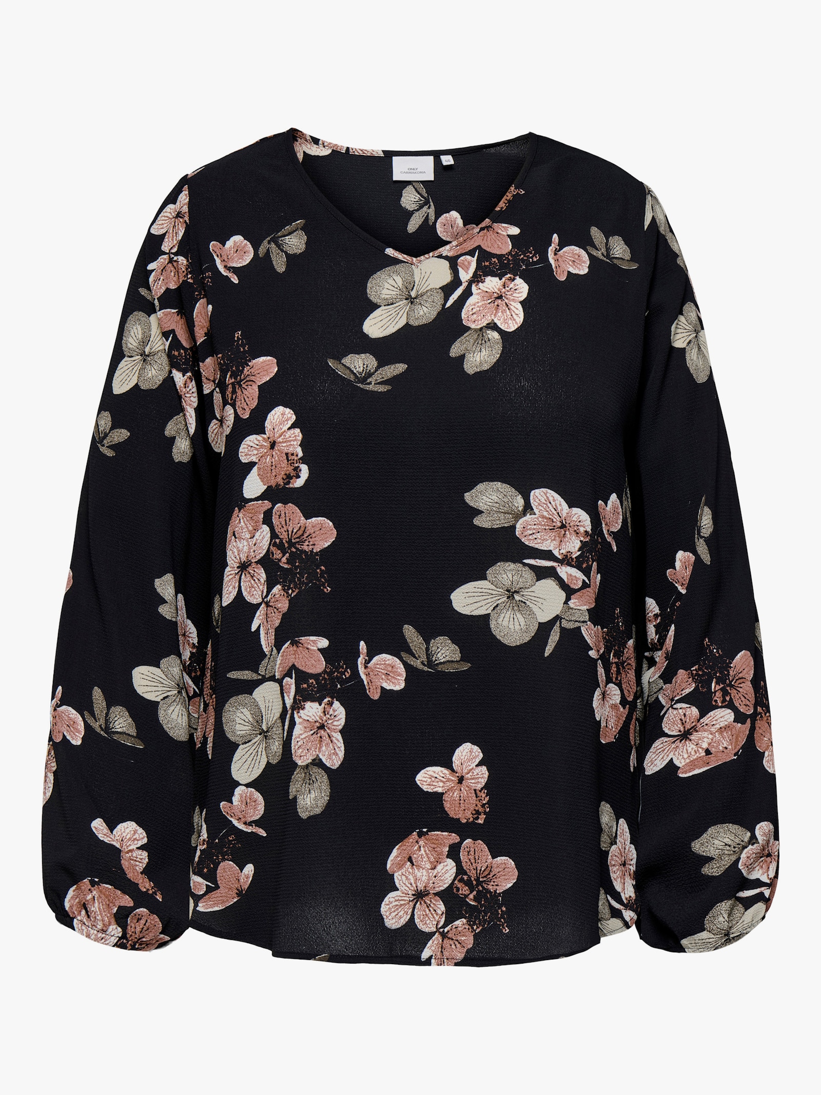 ONLY CARMAKOMA Blusenshirt - black aop:noos autumn blooming