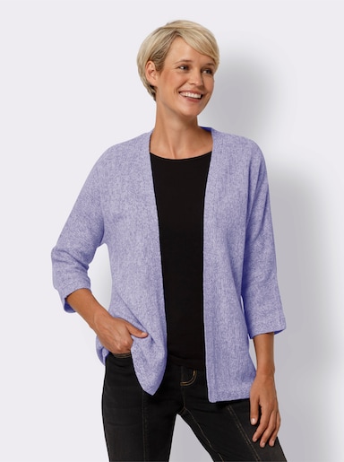 Strickjacke - lavendel-weiß-meliert