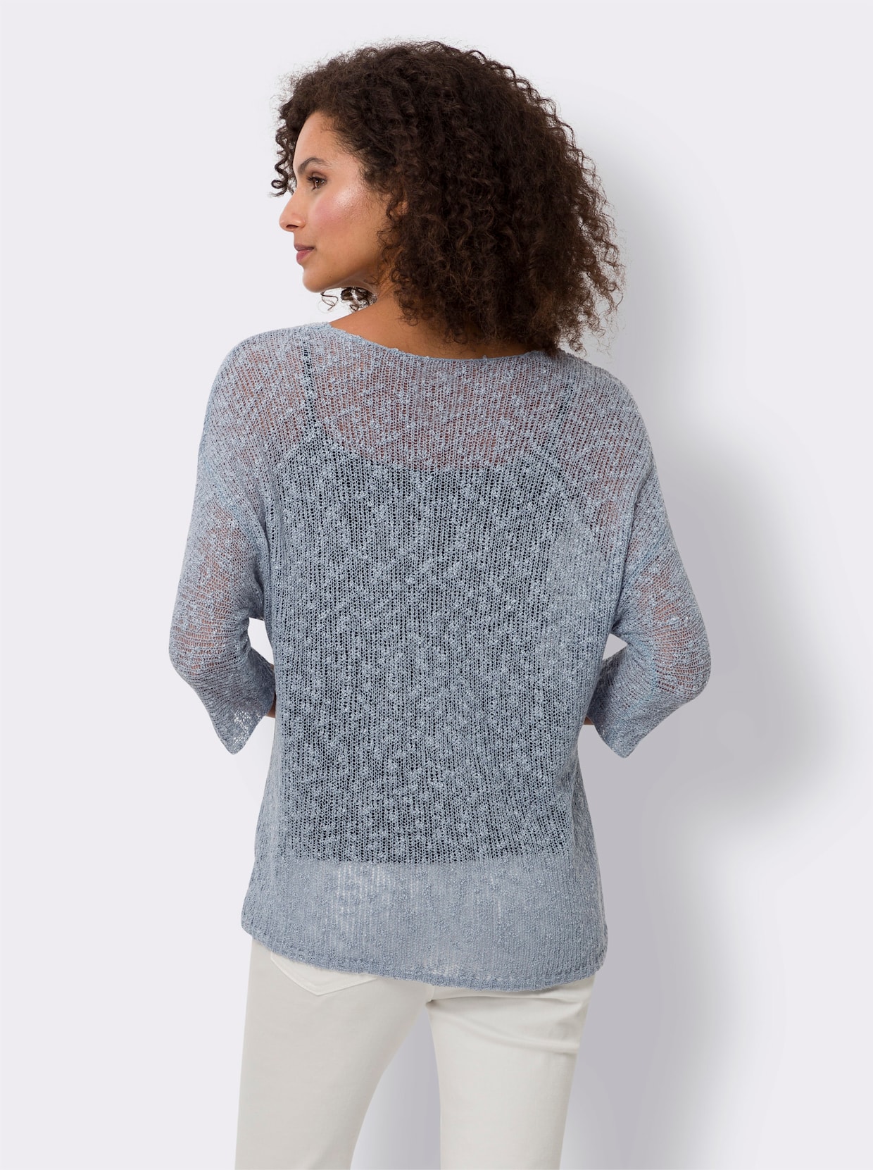heine Pullover met V-hals - bleu