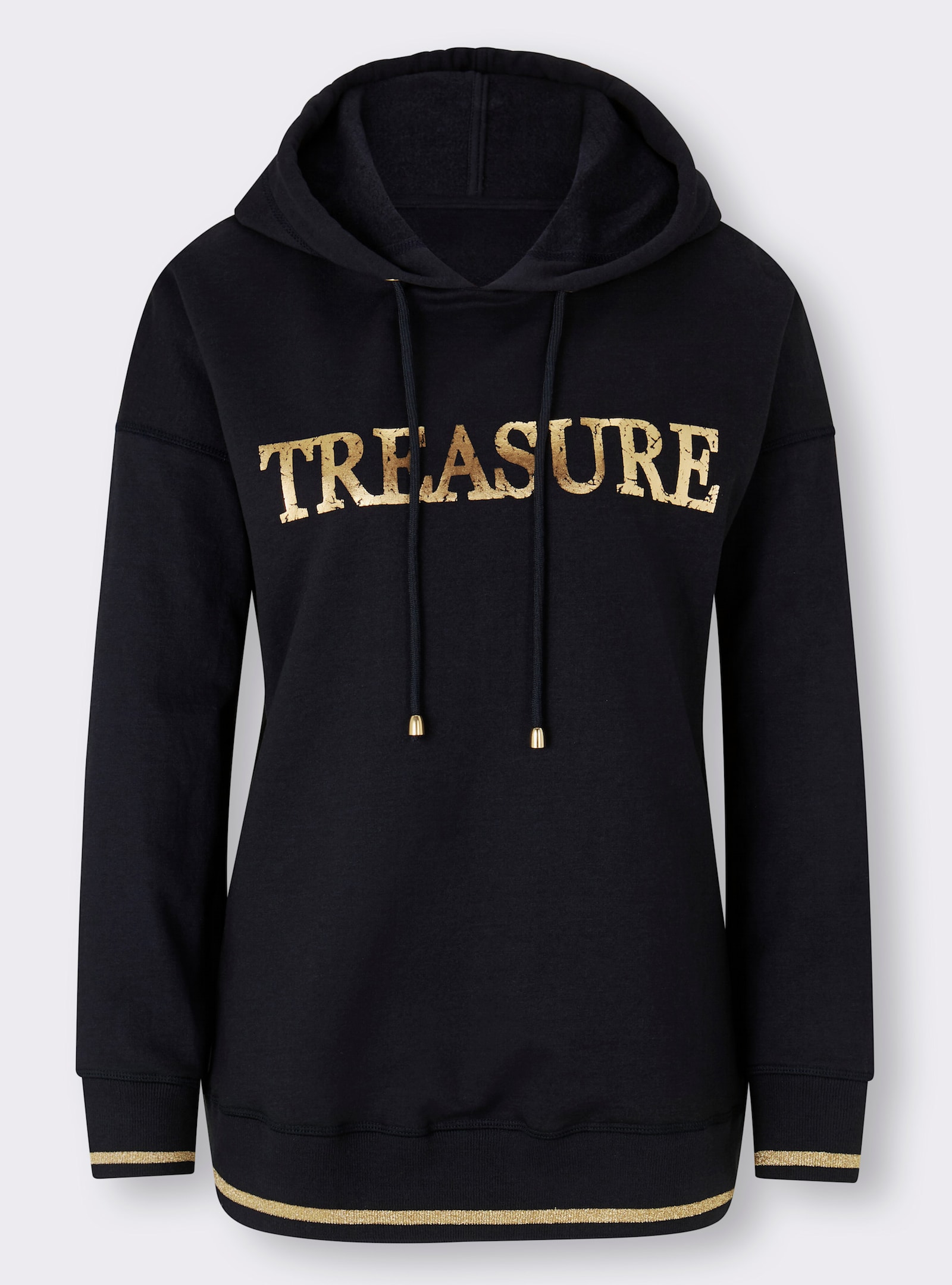 heine Hoodie mit Glanzgarn - marine-bedruckt