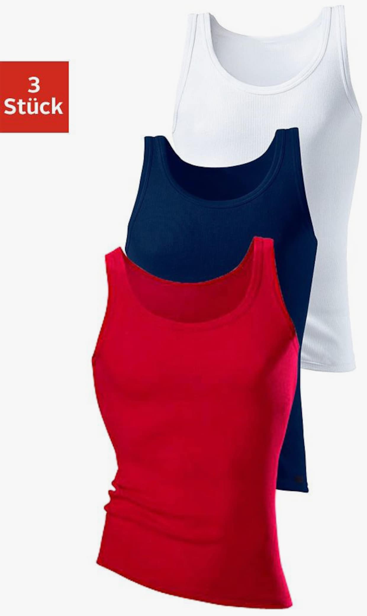H.I.S Tanktop - rot, weiß, marine