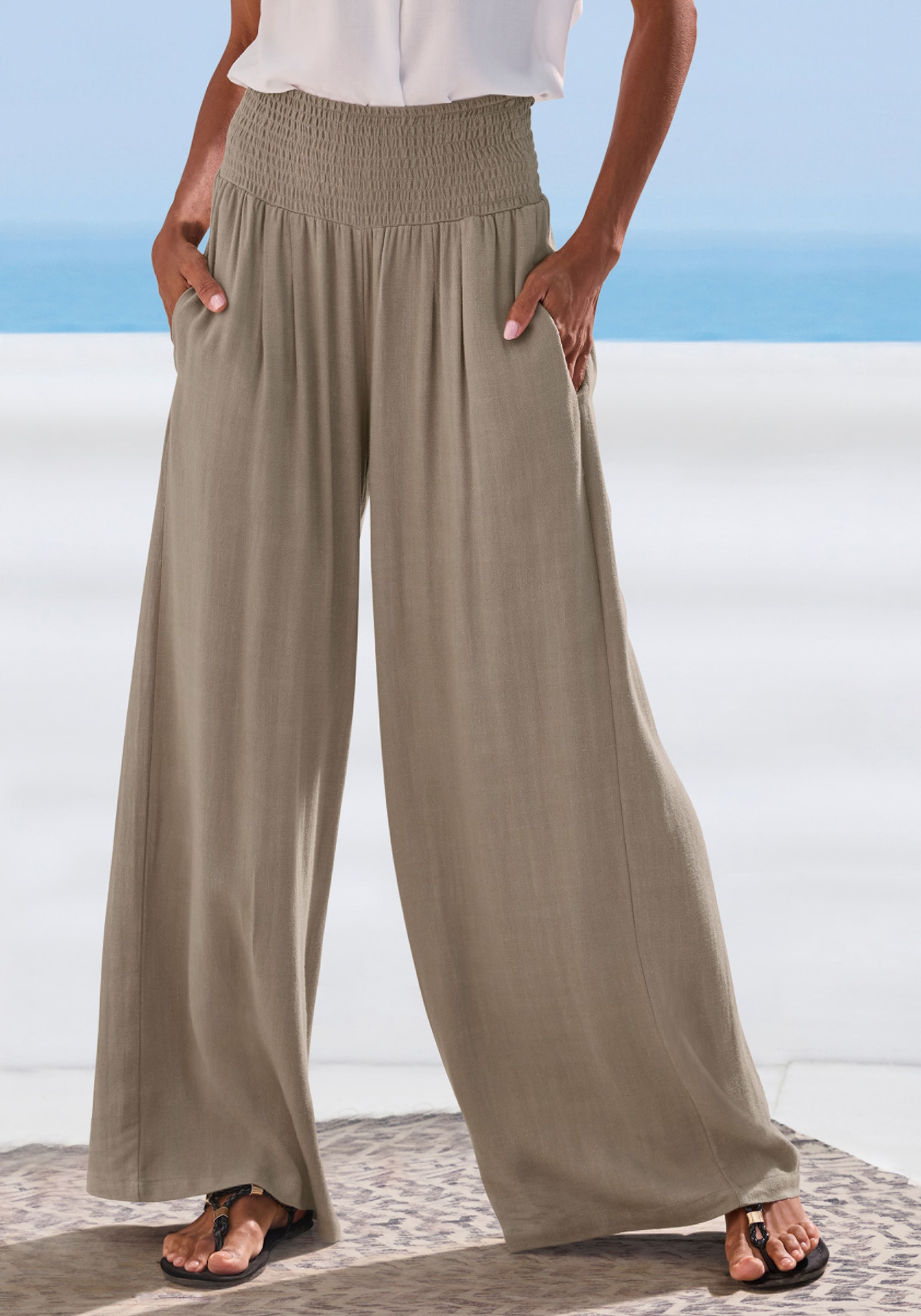 French Connection Leinenhose - khaki