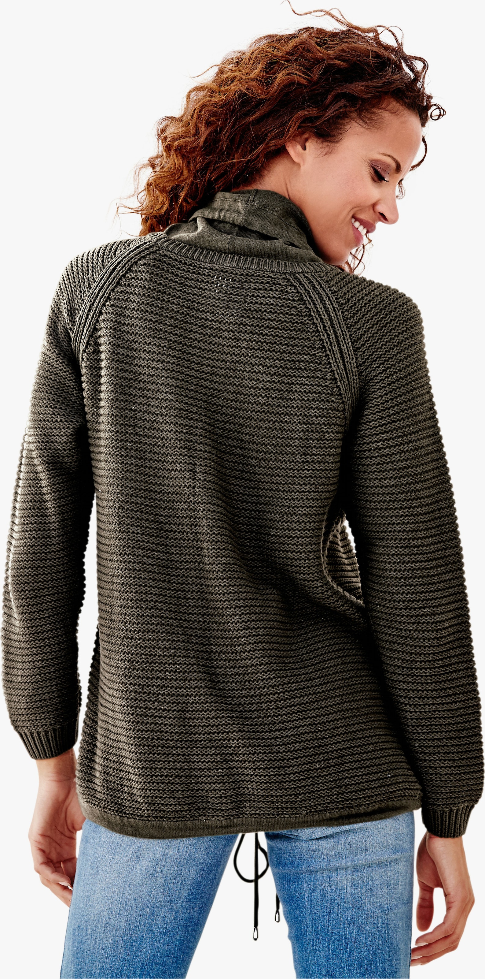 heine Troyer mit Raglanärmeln - oliv